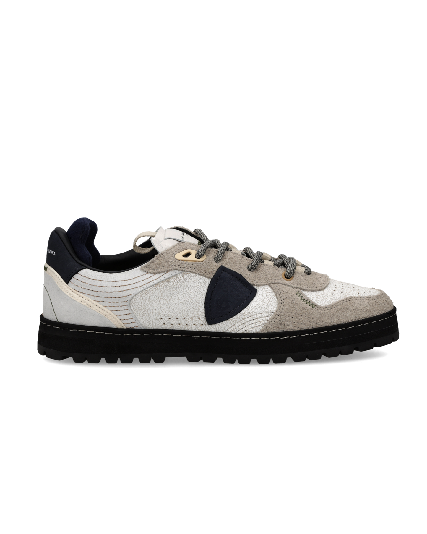 Baskets Pgal Homme, Blanc Bleu et Beige