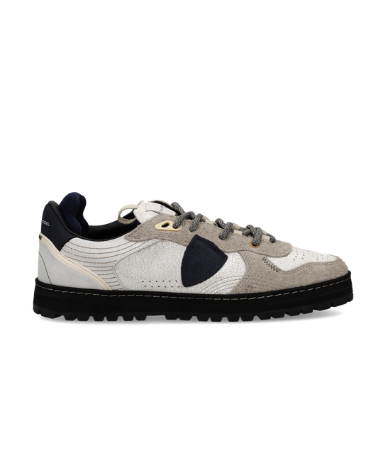 Baskets Pgal Homme, Blanc Bleu et Beige