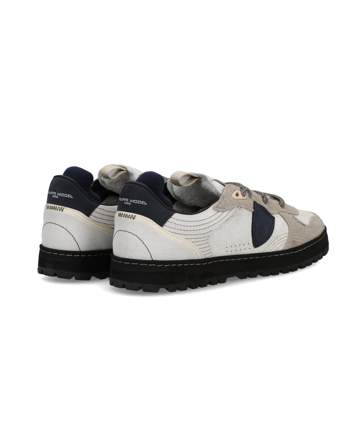 Baskets Pgal Homme, Blanc Bleu et Beige