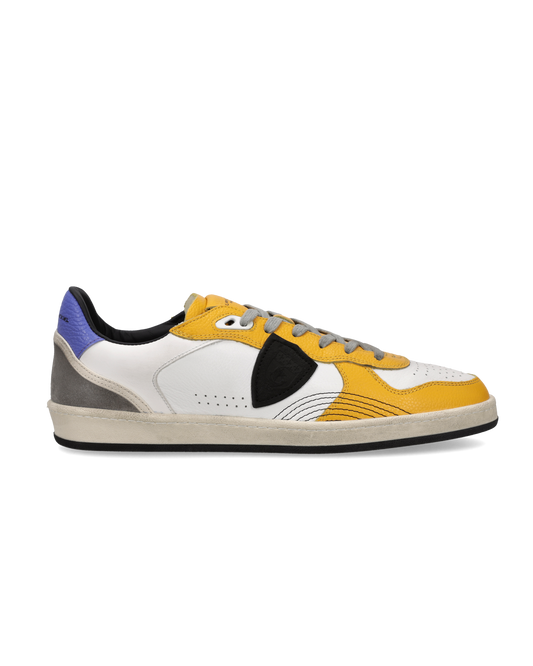 Zapatillas Pgal Para Hombre, Blanco Amarillo y Azul