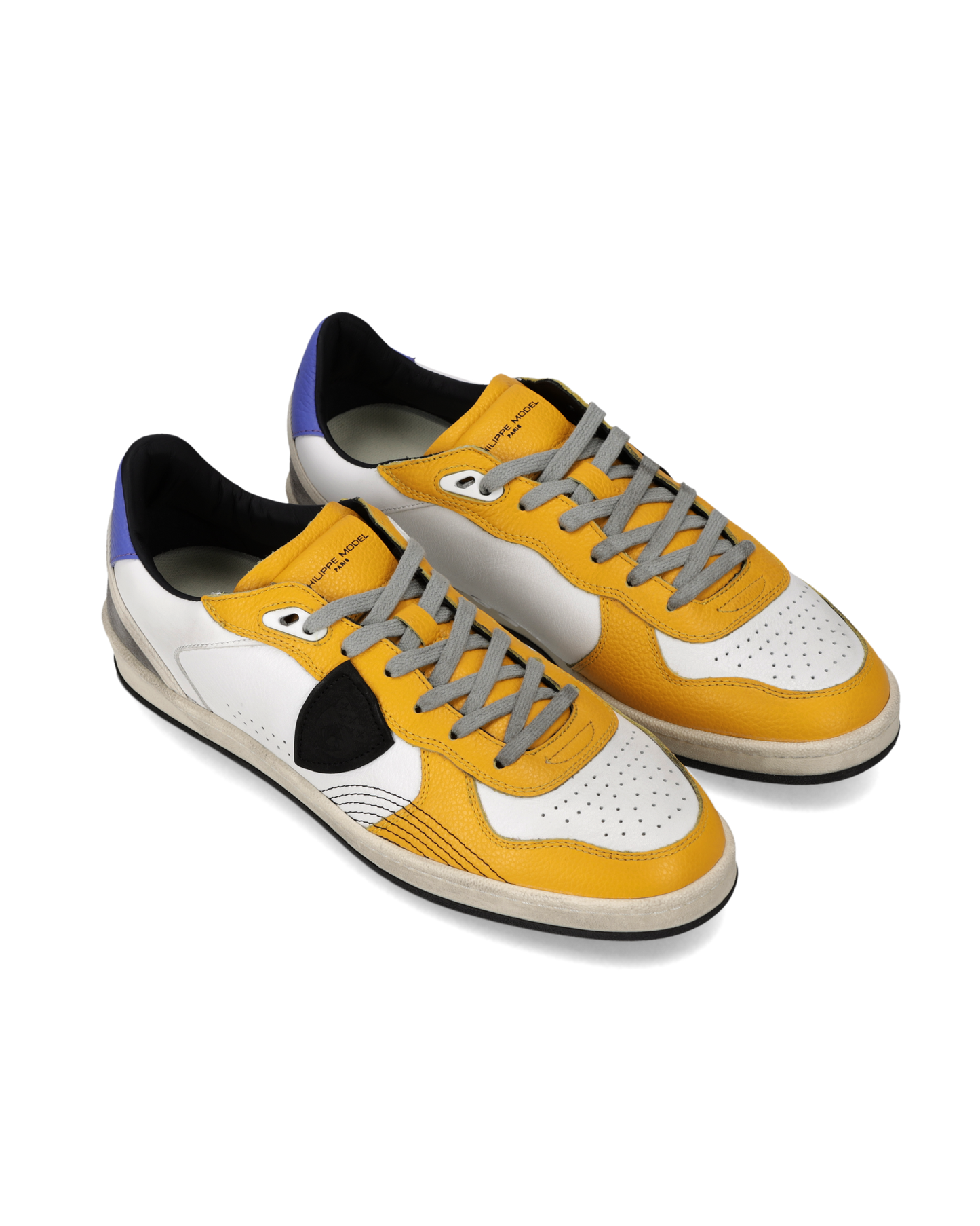 Zapatillas Pgal Para Hombre, Blanco Amarillo y Azul