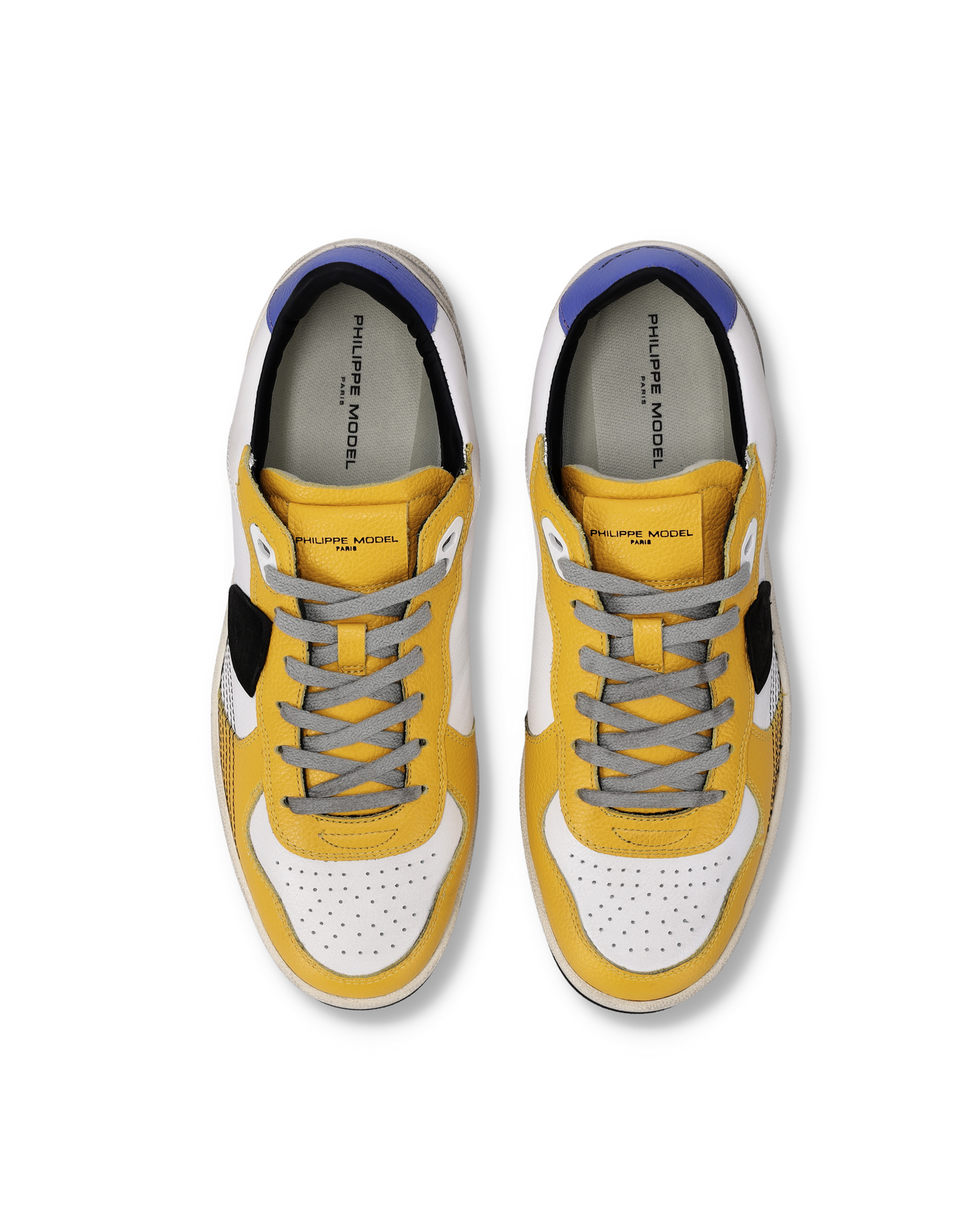 Zapatillas Pgal Para Hombre, Blanco Amarillo y Azul