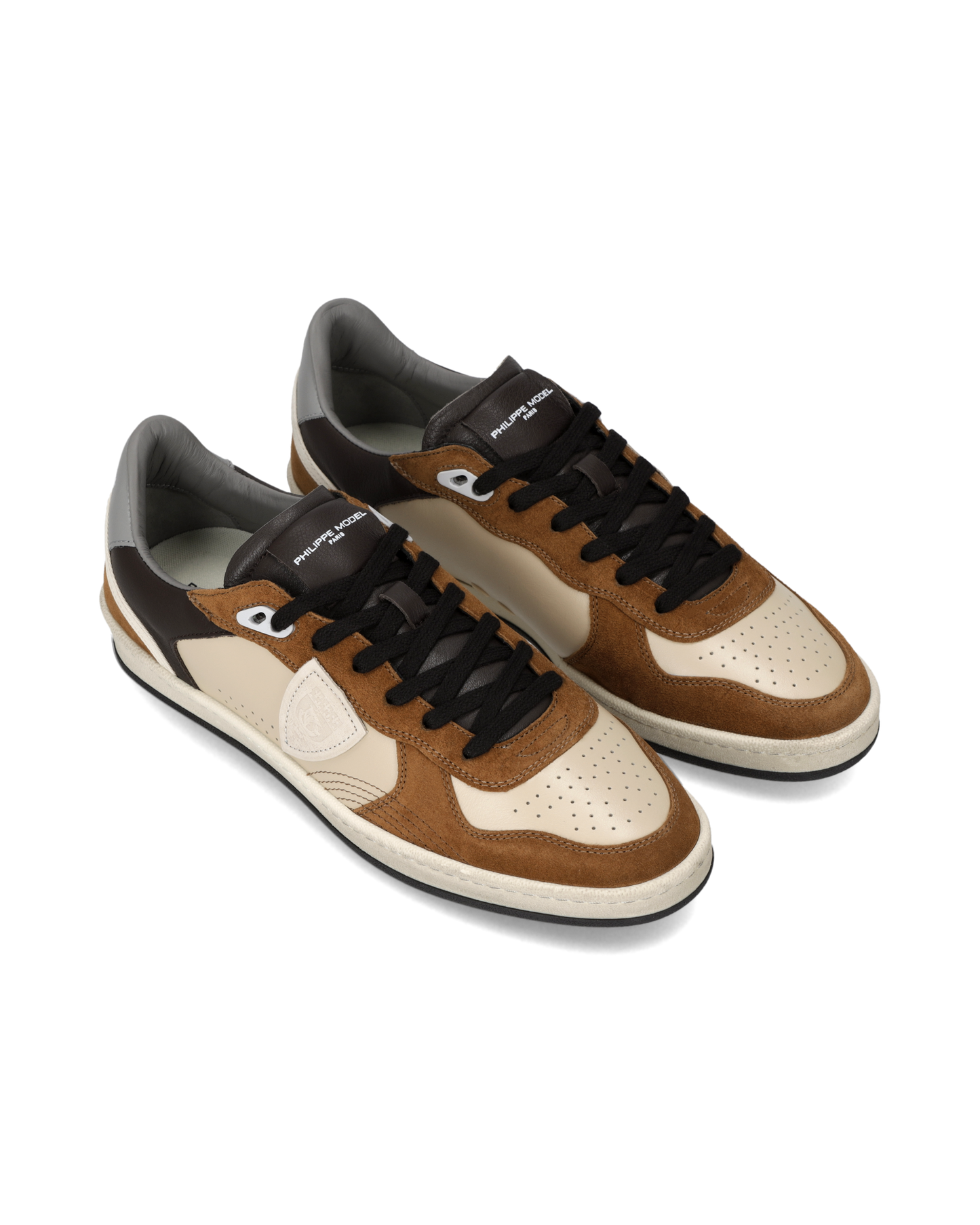 Baskets Pgal Homme, Beige Cognac et Gris