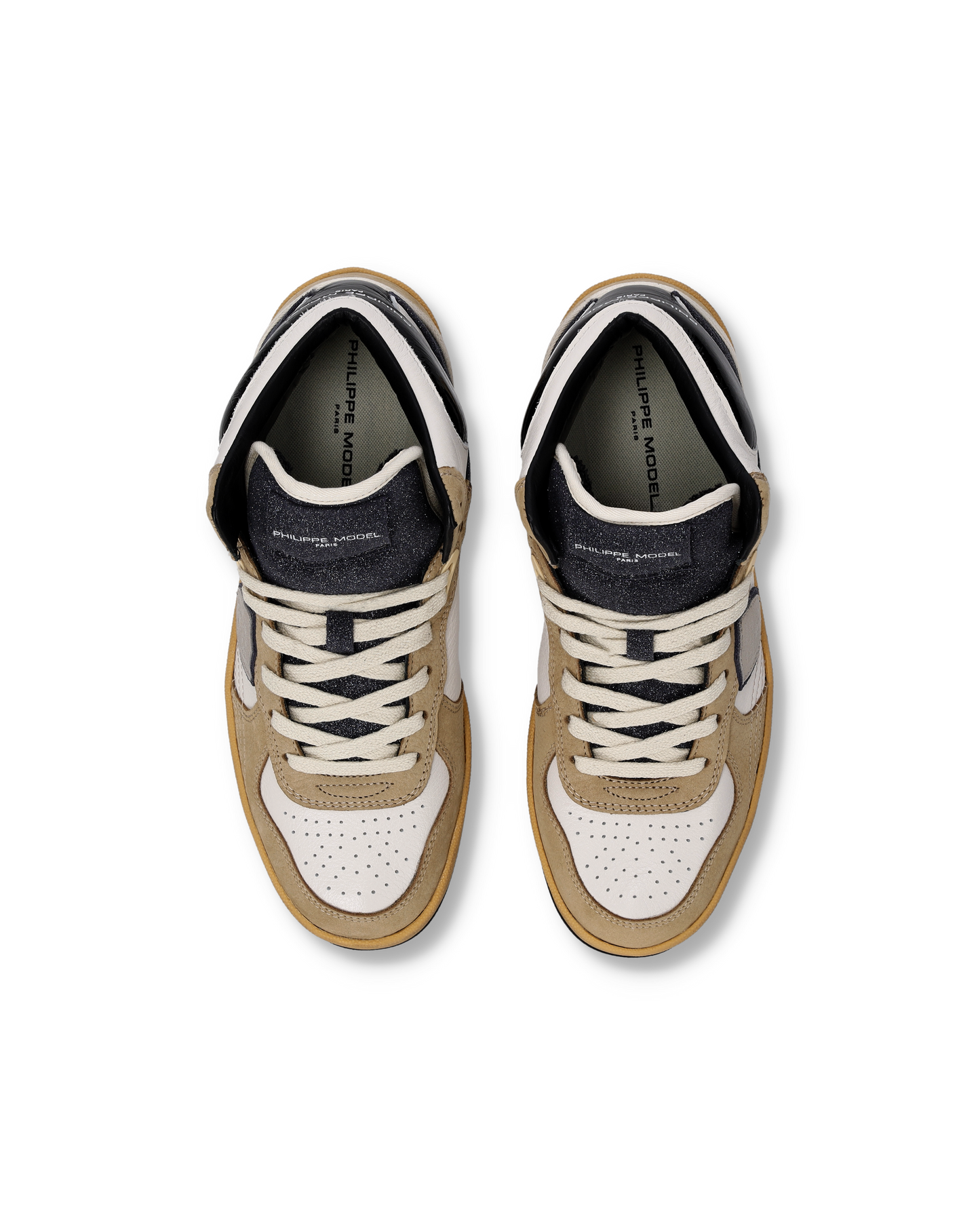 Sneakers Pgal für Damen, Weiß Schwarz Beige