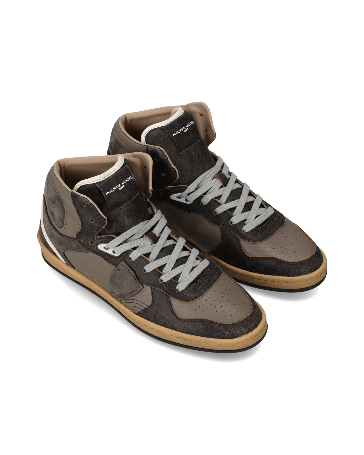 Zapatillas Pgal Altas Para Hombre, Marrón