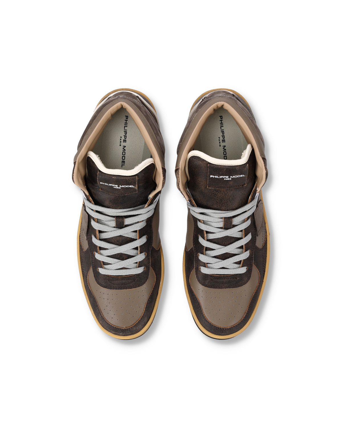 Zapatillas Pgal Altas Para Hombre, Marrón