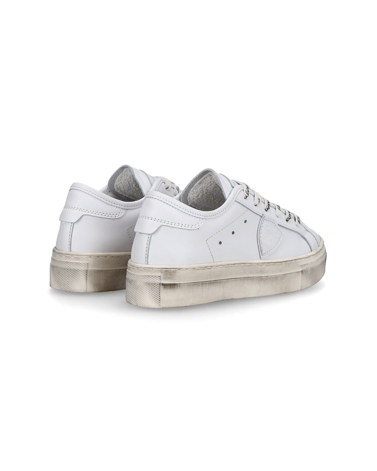 Sneakers basse Paris Haute da Bambino in pelle, Bianco