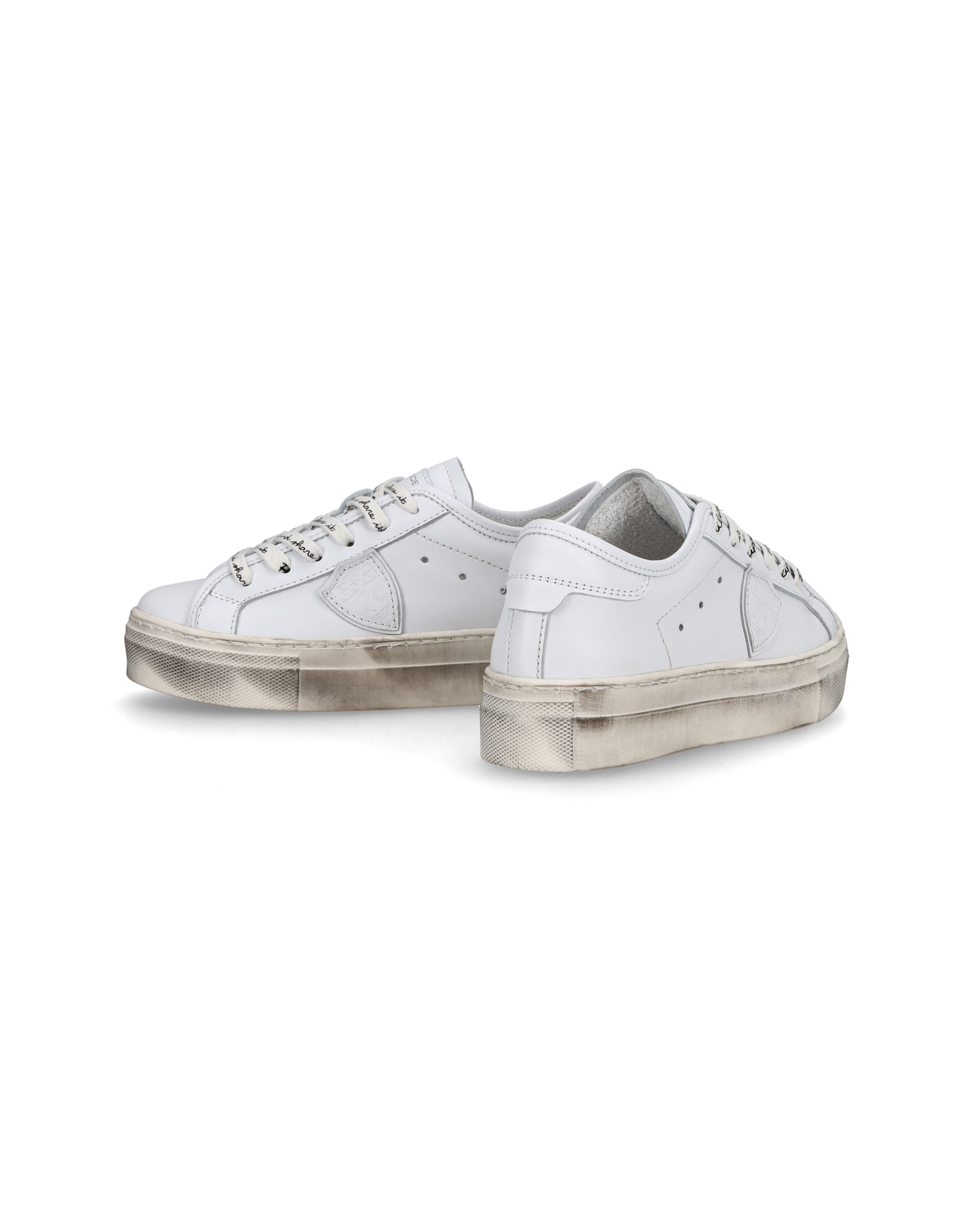 Sneakers basse Paris Haute da Bambino in pelle, Bianco