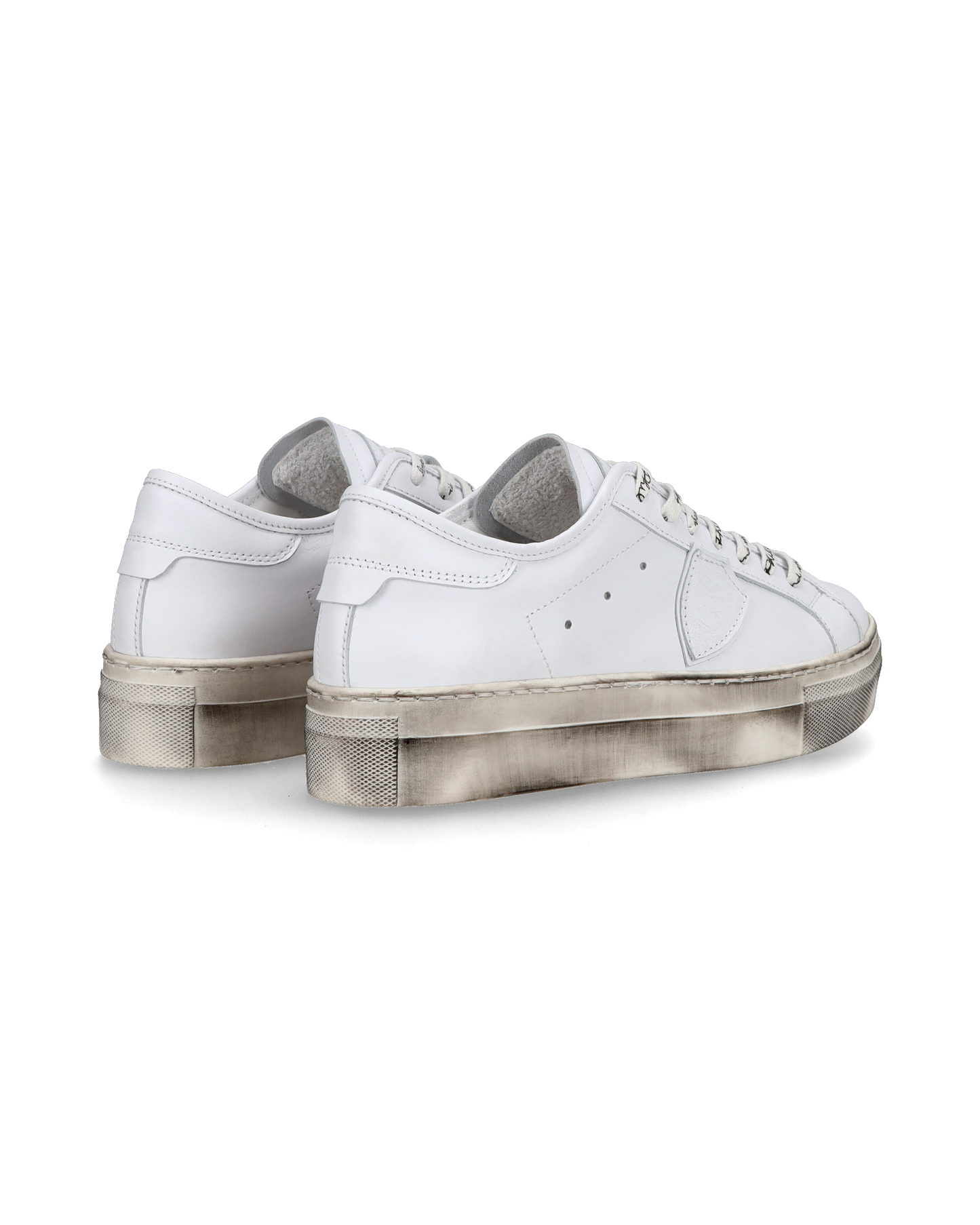 Sneakers basse Paris Haute da Bambino in pelle, Bianco