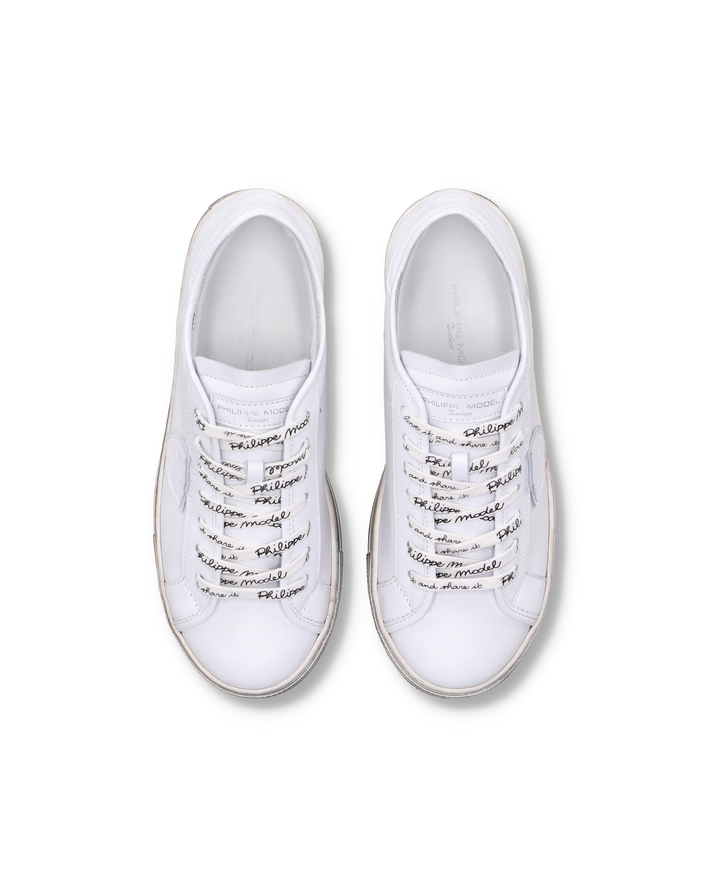 Sneakers basse Paris Haute da Bambino in pelle, Bianco