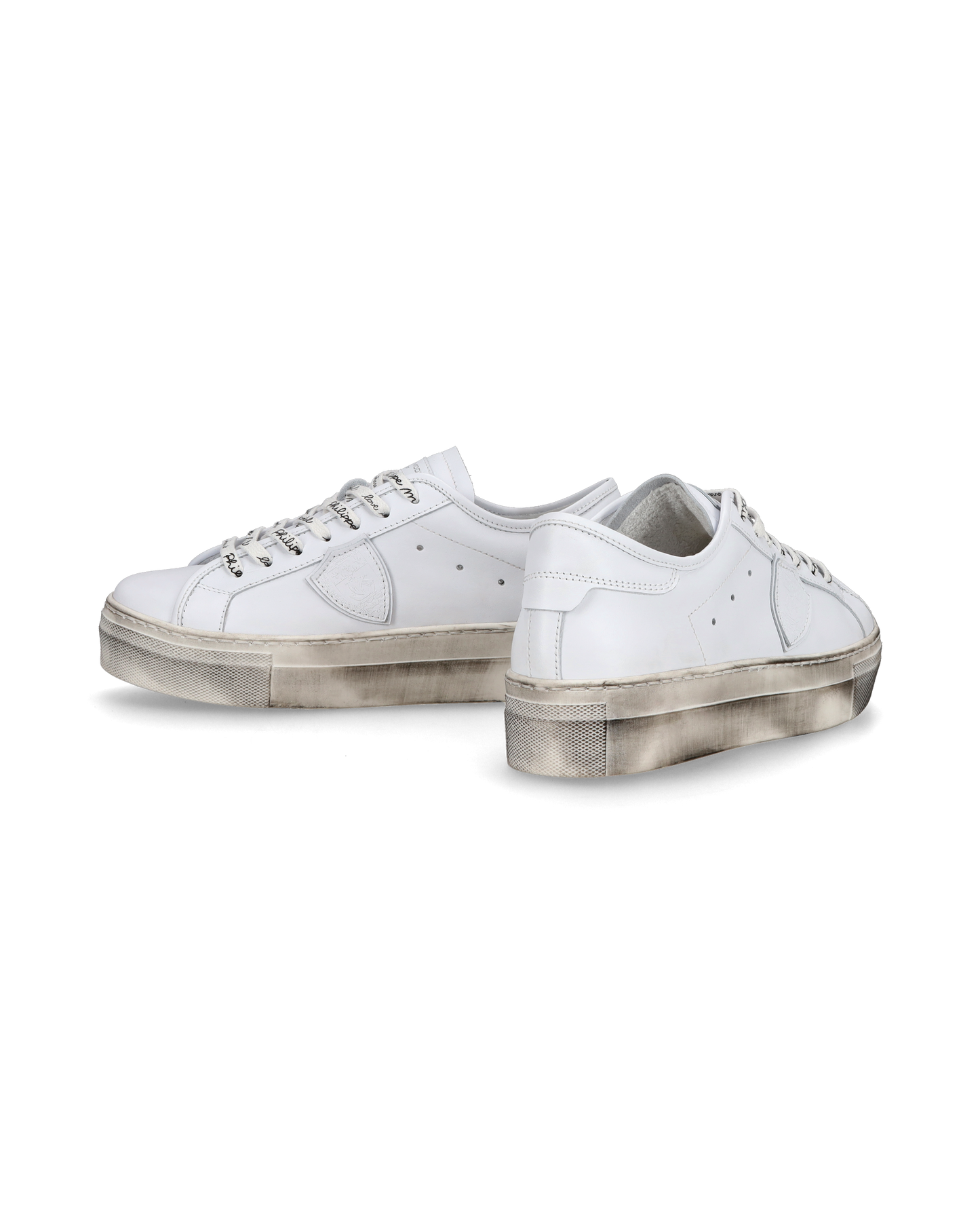 Sneakers basse Paris Haute da Bambino in pelle, Bianco