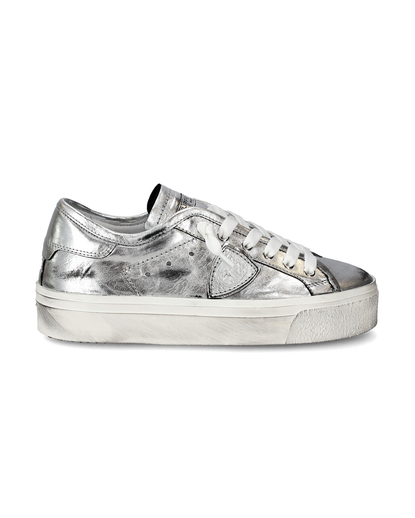 Flache PRSX Haute Sneakers für Damen – Silber