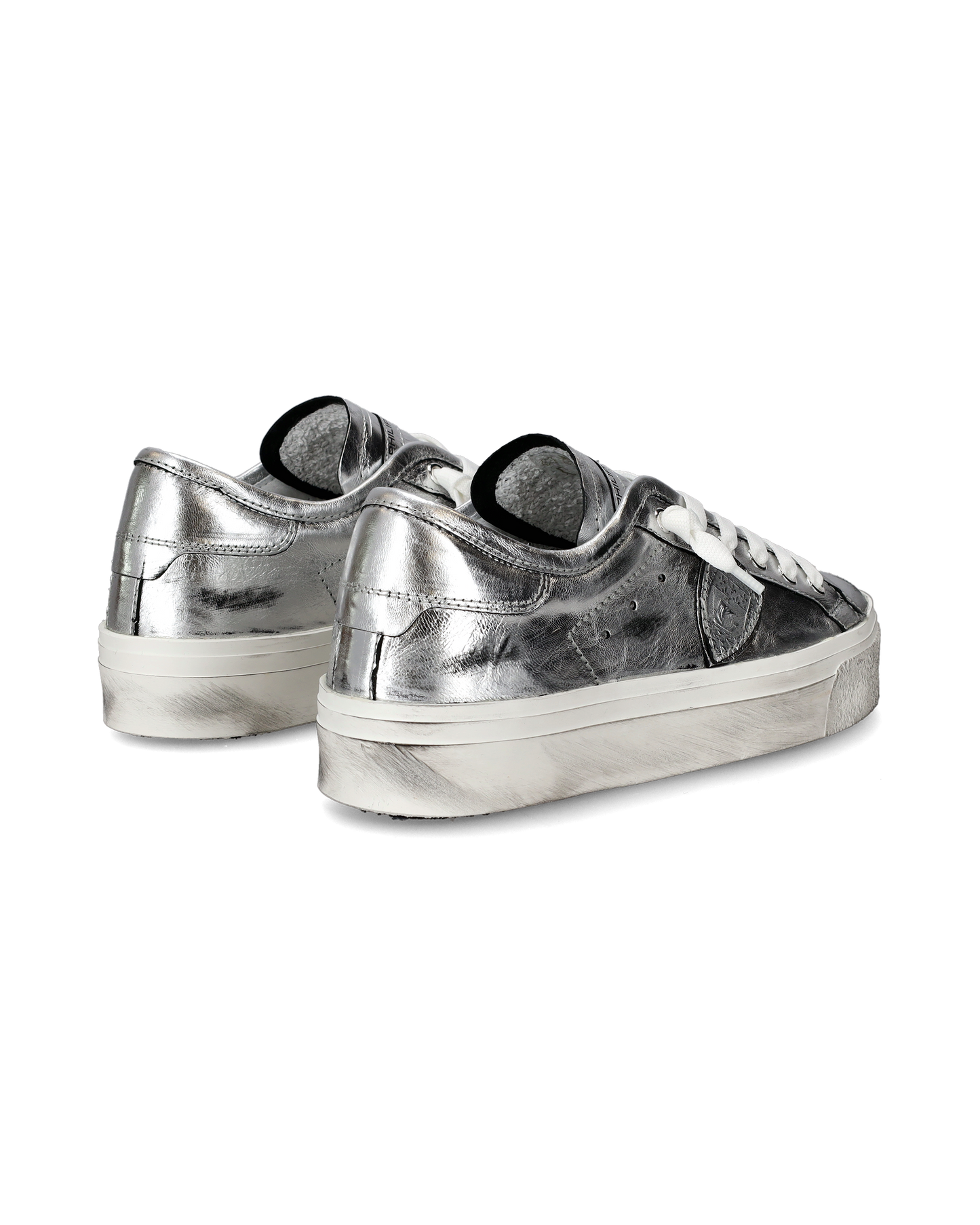 Flache PRSX Haute Sneakers für Damen – Silber