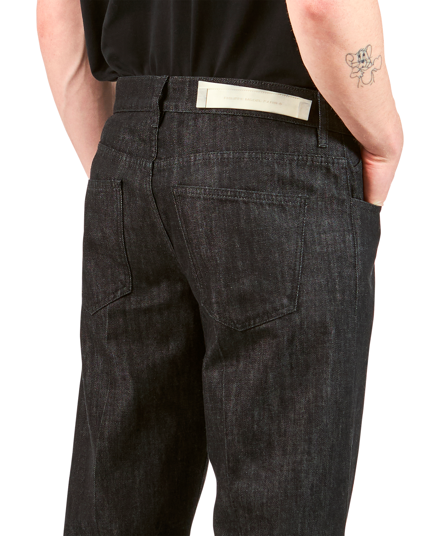 Pantalone Denim Nero da Uomo
