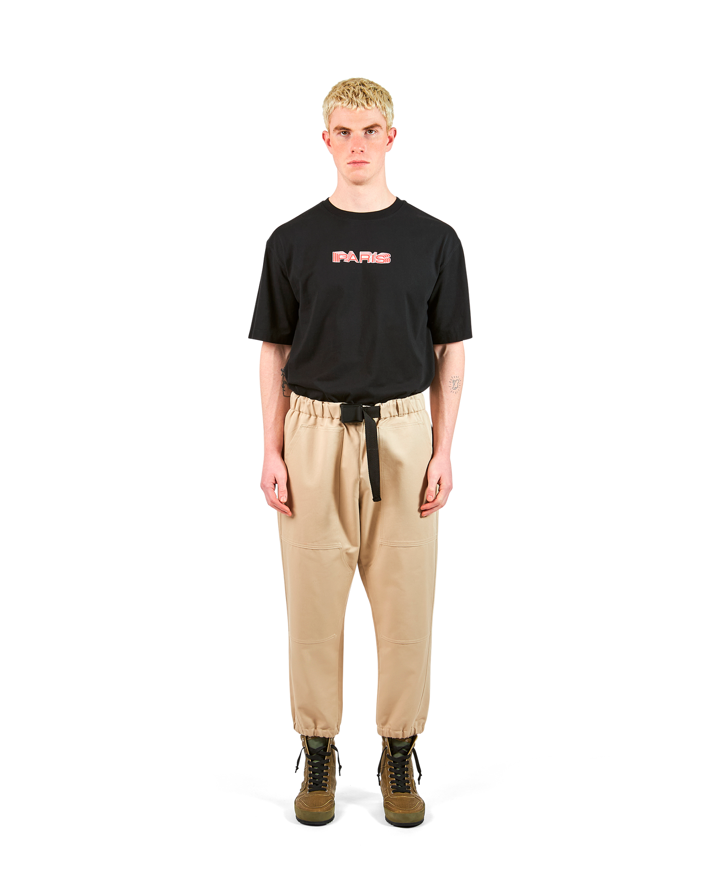 Pantalone Loose Fit Beige da Uomo