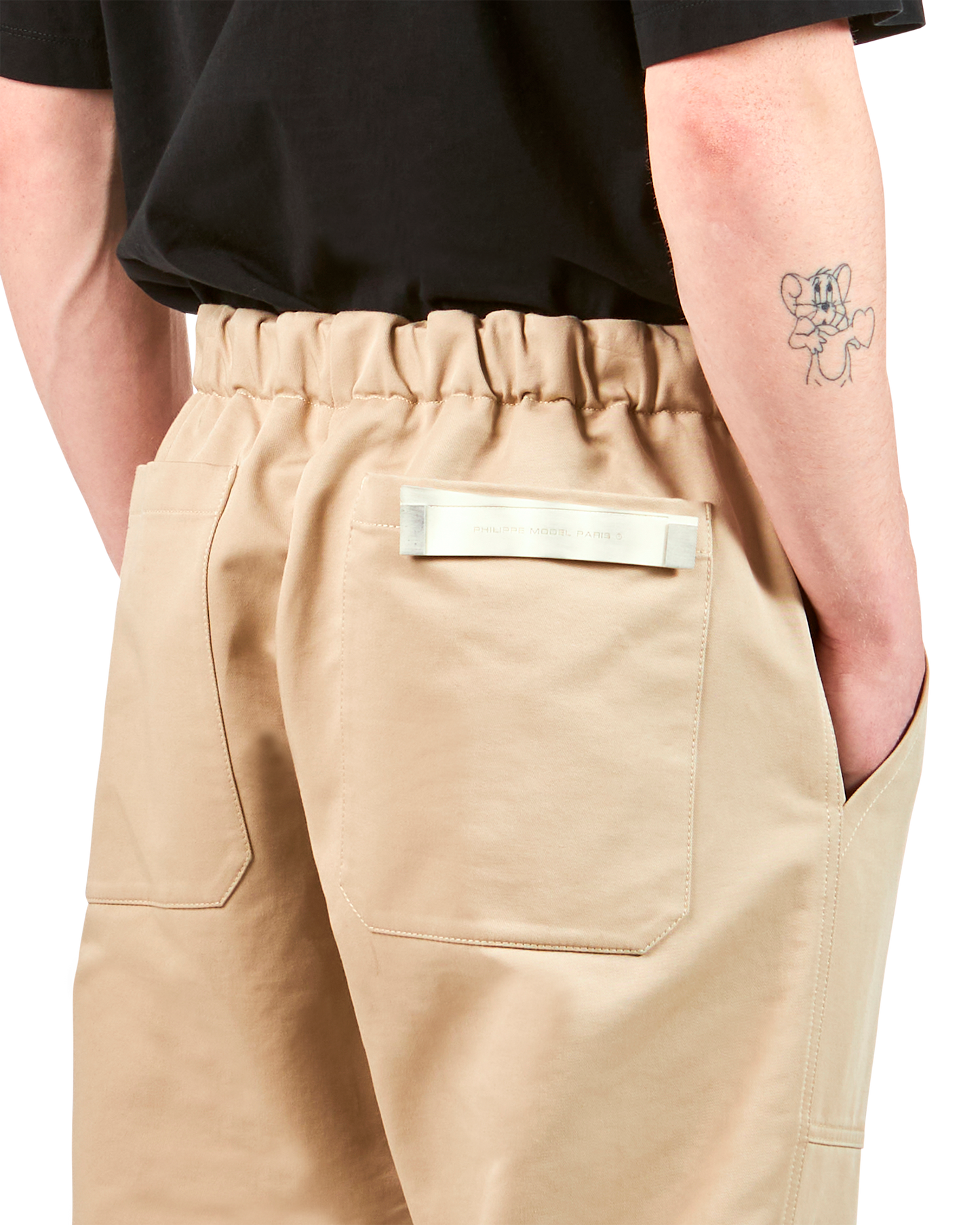 Pantalone Loose Fit Beige da Uomo