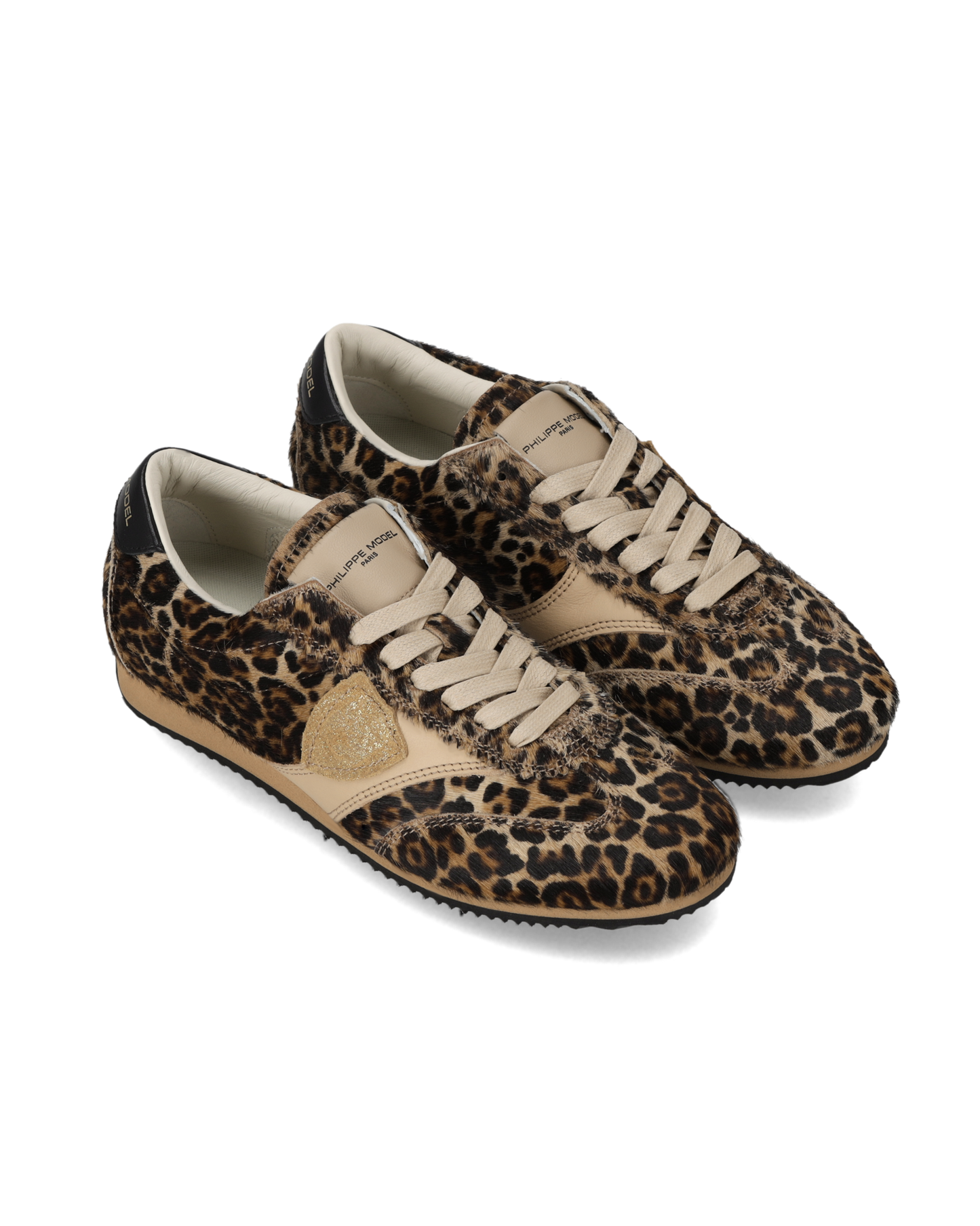 Zapatillas Planche Para Mujer, Negro Animal Print y Beis