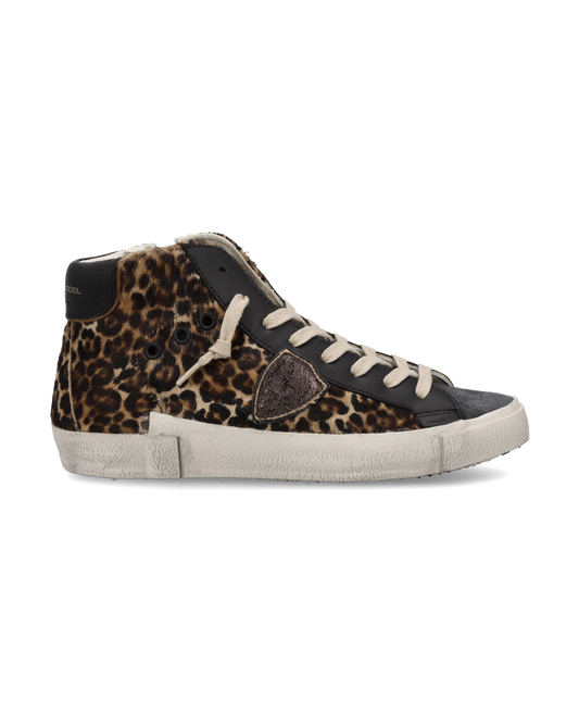 Zapatillas Prsx Altas Para Mujer, Animal Print Negro