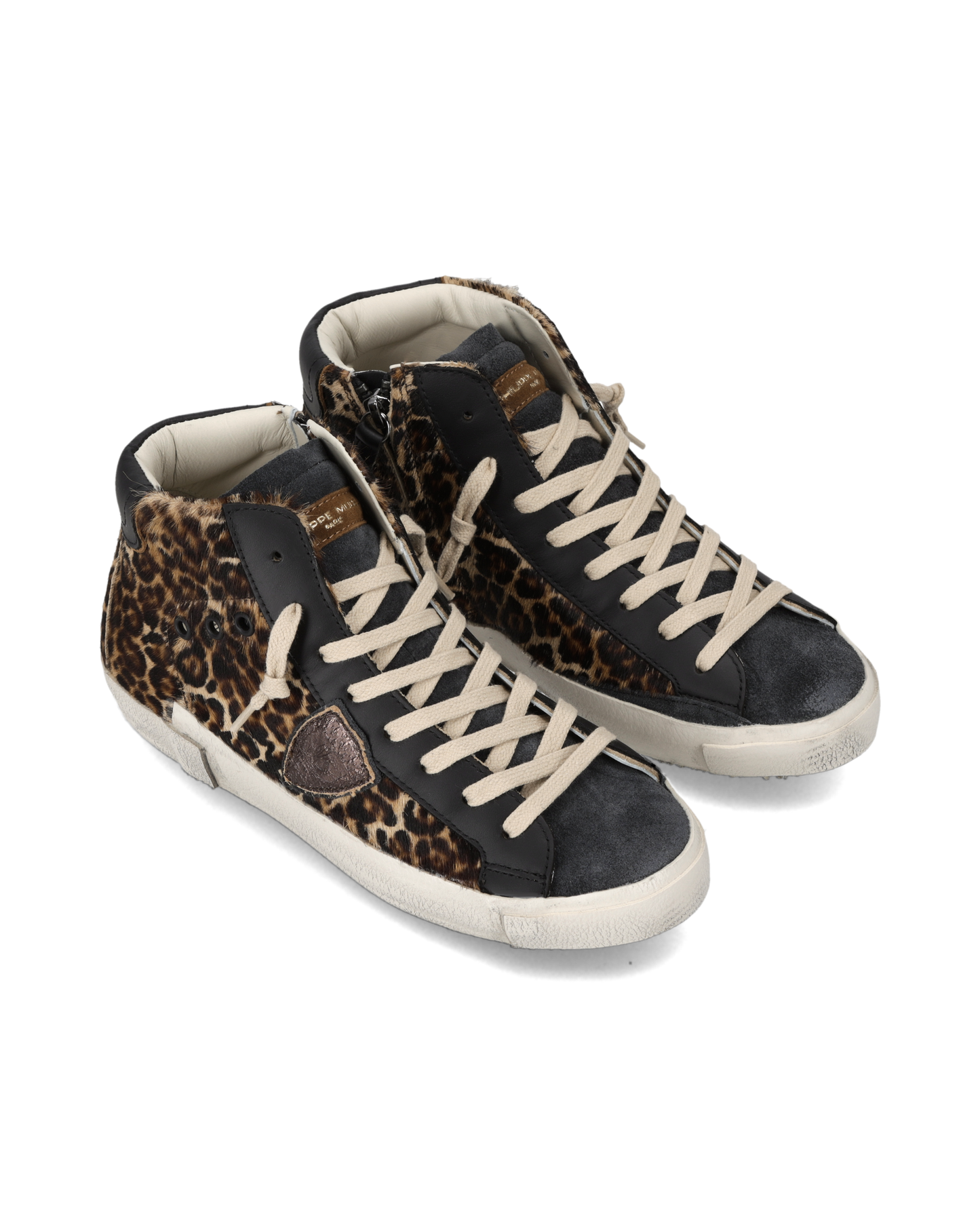 Zapatillas Prsx Altas Para Mujer, Animal Print Negro
