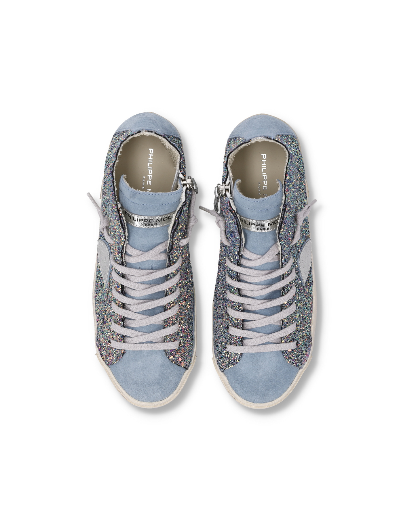 Sneakers Prsx Donna con tomaia in glitter, Azzurro Rosa