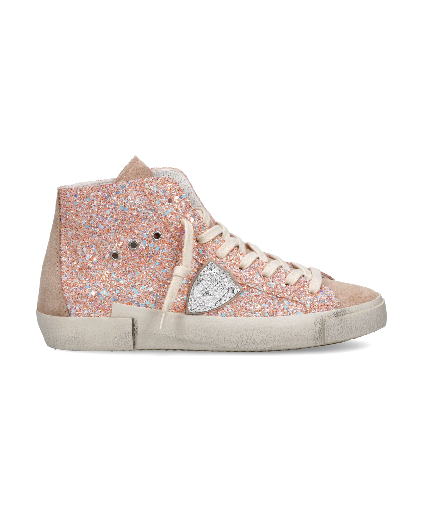 Sneakers Prsx Donna con tomaia in glitter, Rosa Chiaro