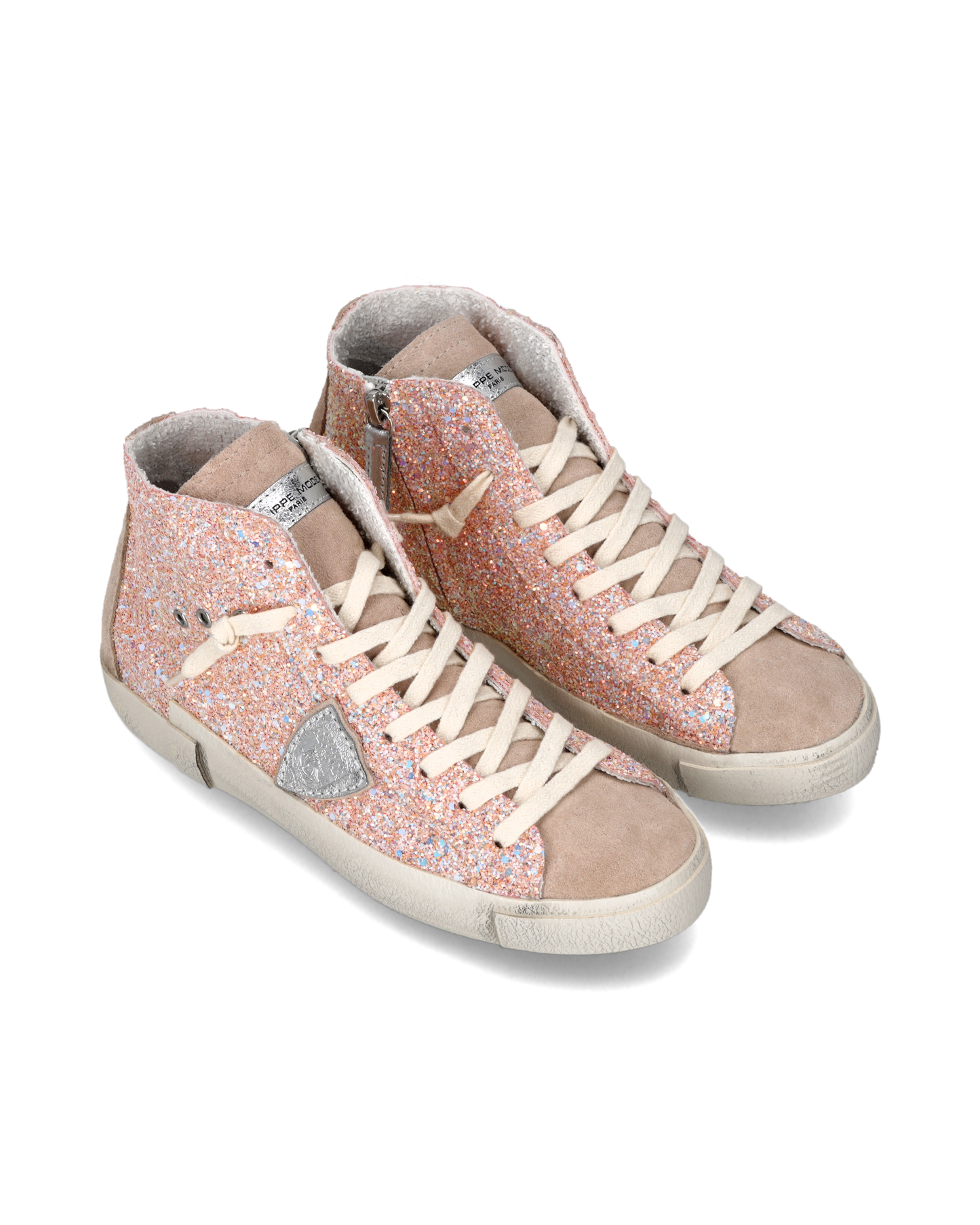 Sneakers Prsx Donna con tomaia in glitter, Rosa Chiaro
