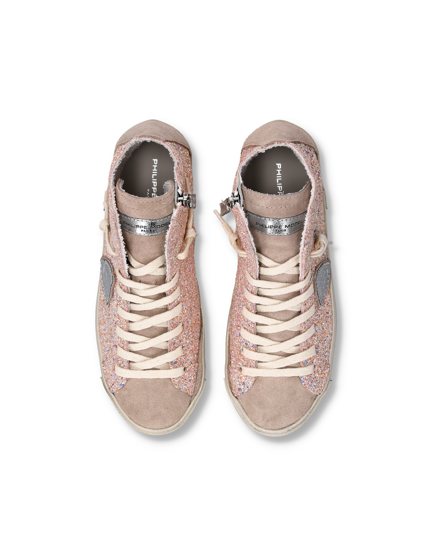 Sneakers Prsx Donna con tomaia in glitter, Rosa Chiaro