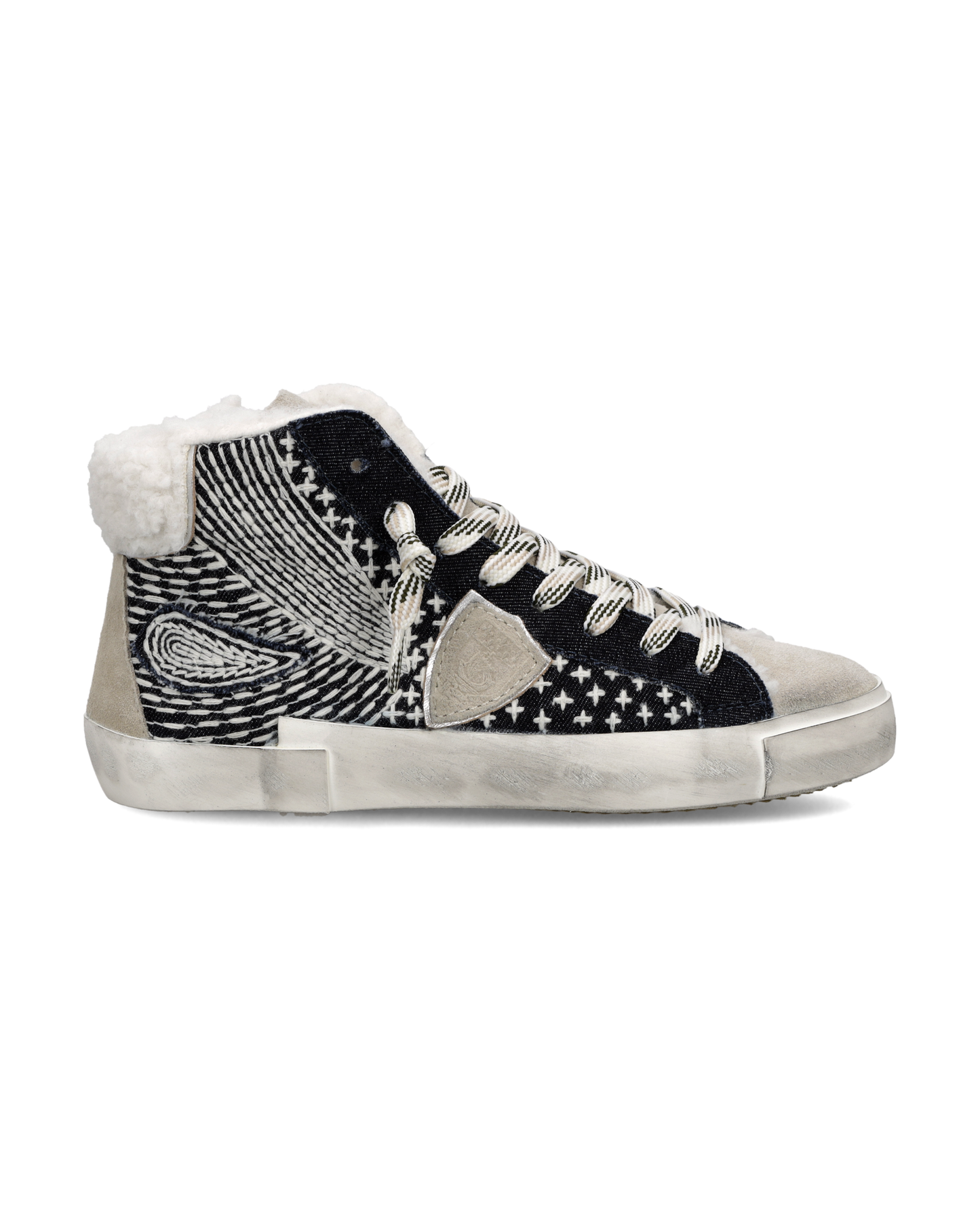 Herensneakers Prsx met Voering Voor Nepleer Voering, Blauw Wit