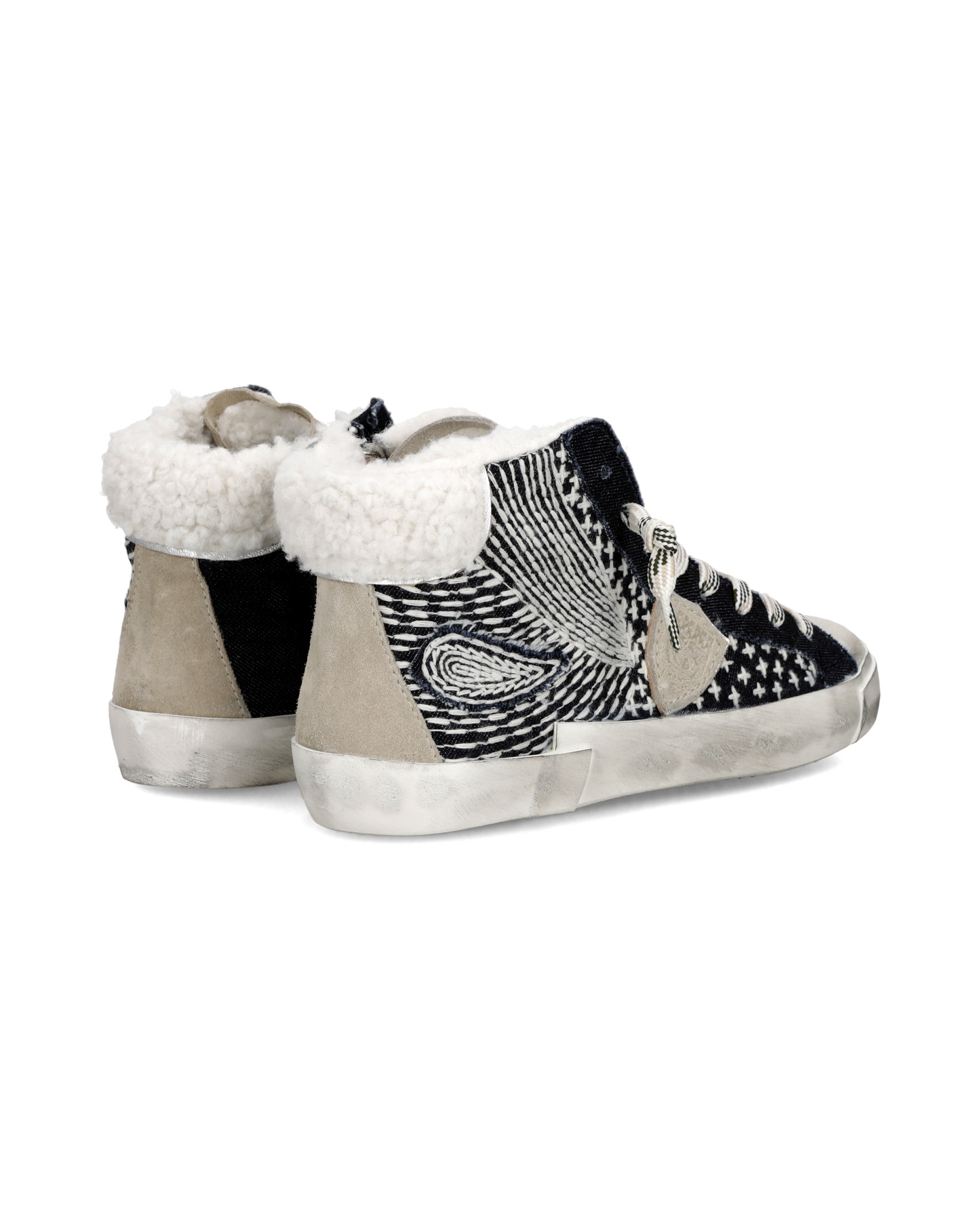 Herensneakers Prsx met Voering Voor Nepleer Voering, Blauw Wit