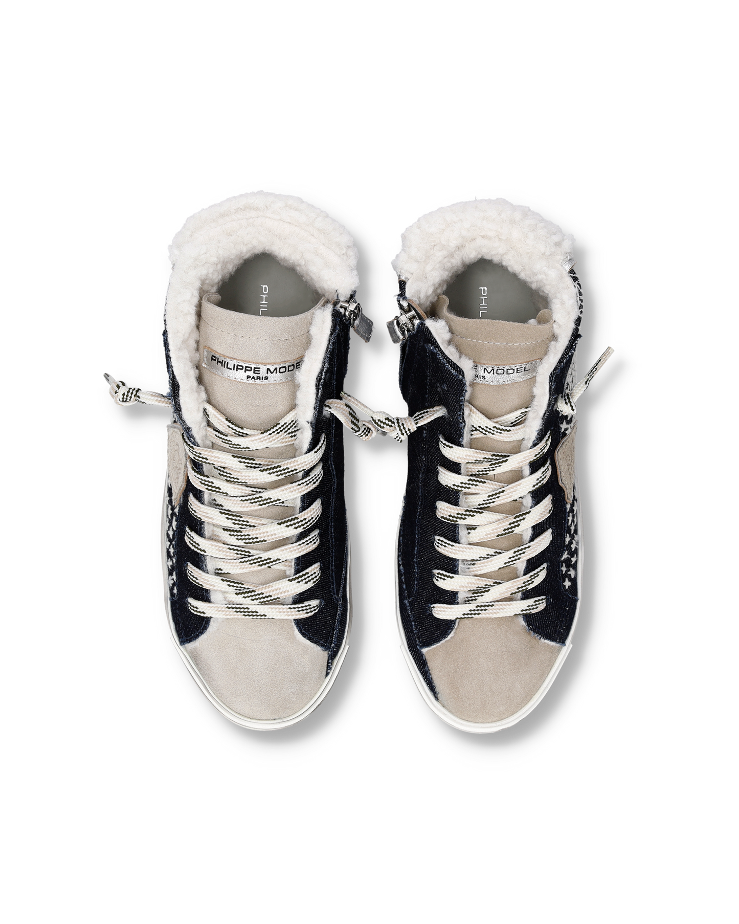 Herensneakers Prsx met Voering Voor Nepleer Voering, Blauw Wit