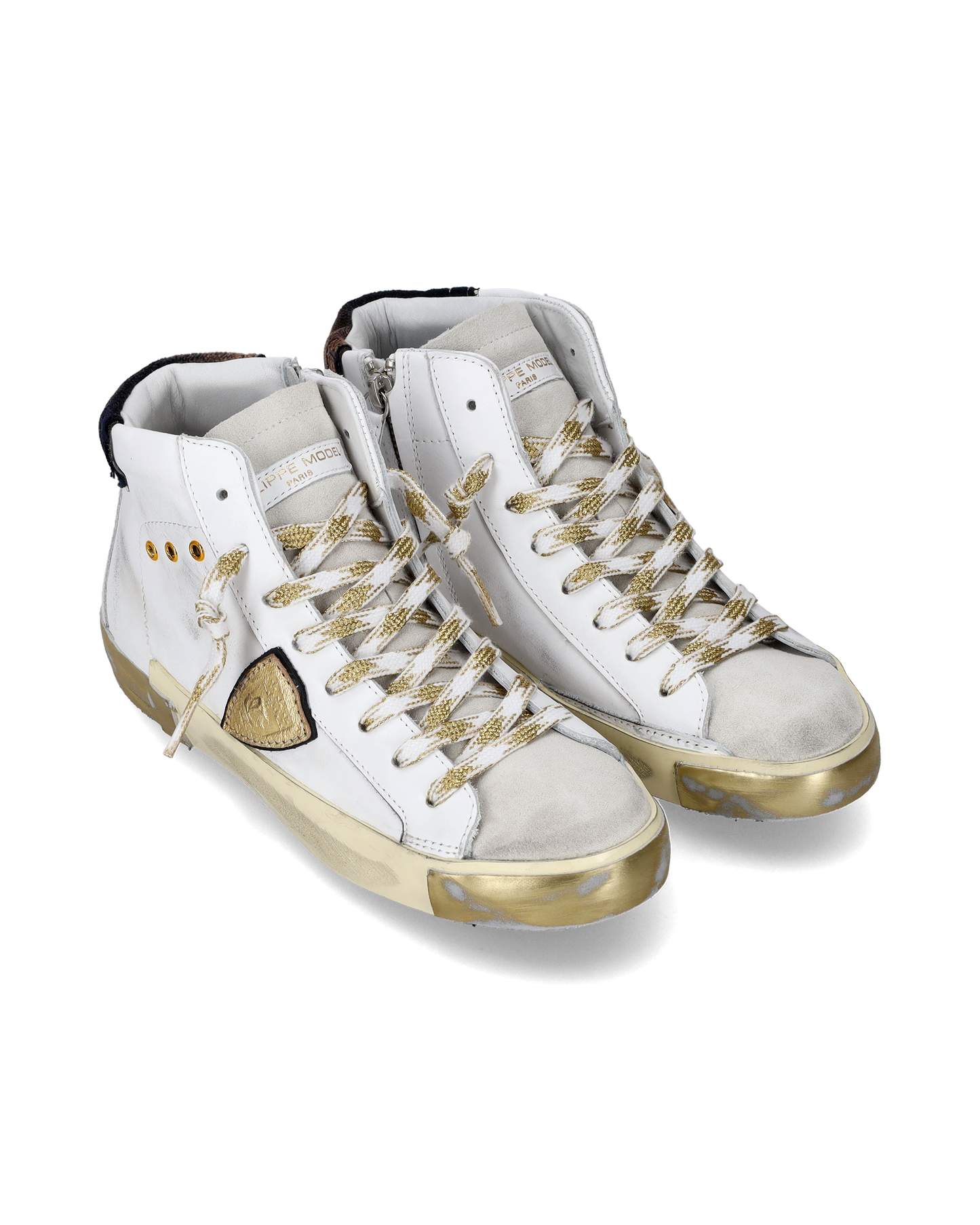 Sneaker high Paris donna - bianco e oro