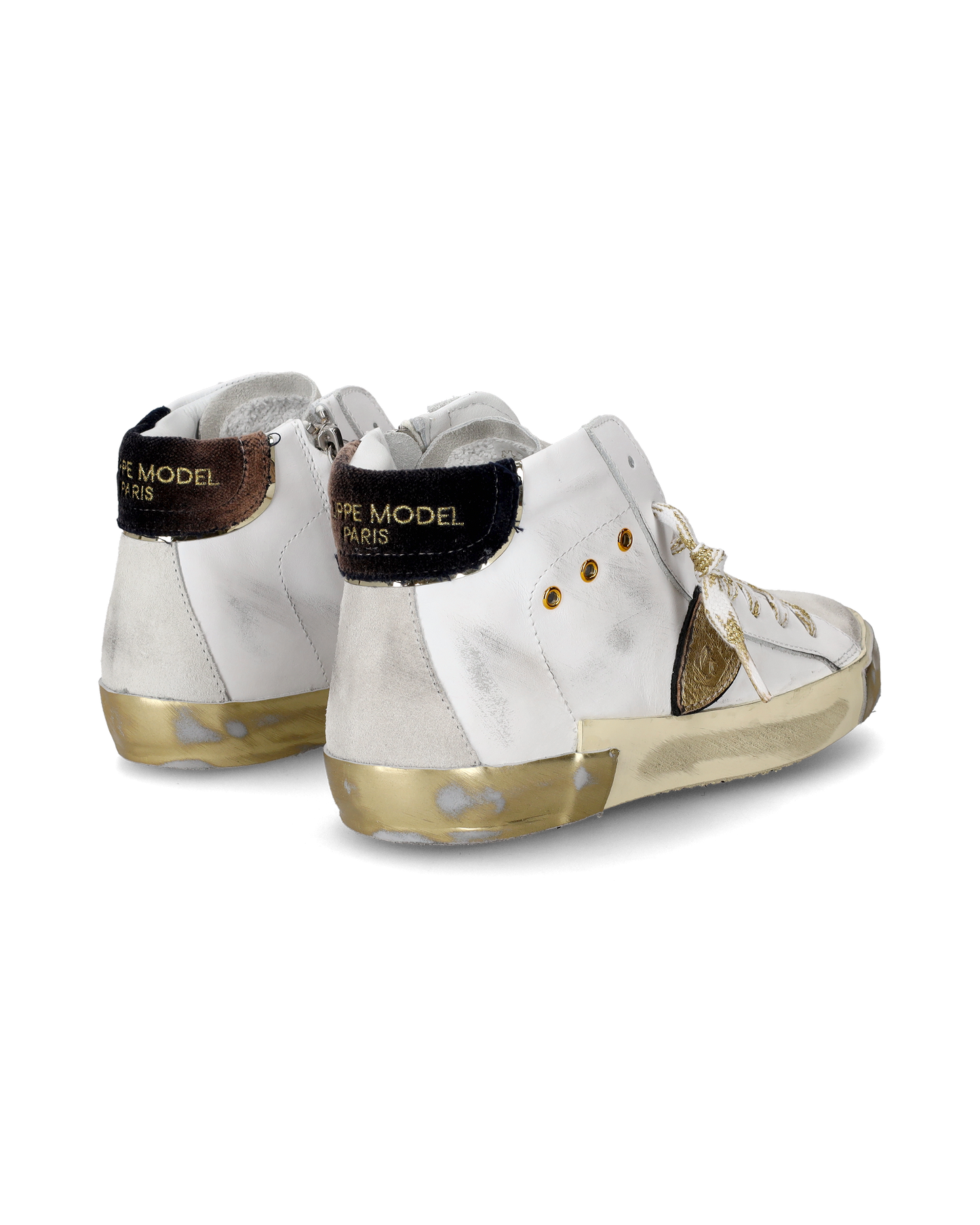 Sneaker high Paris donna - bianco e oro