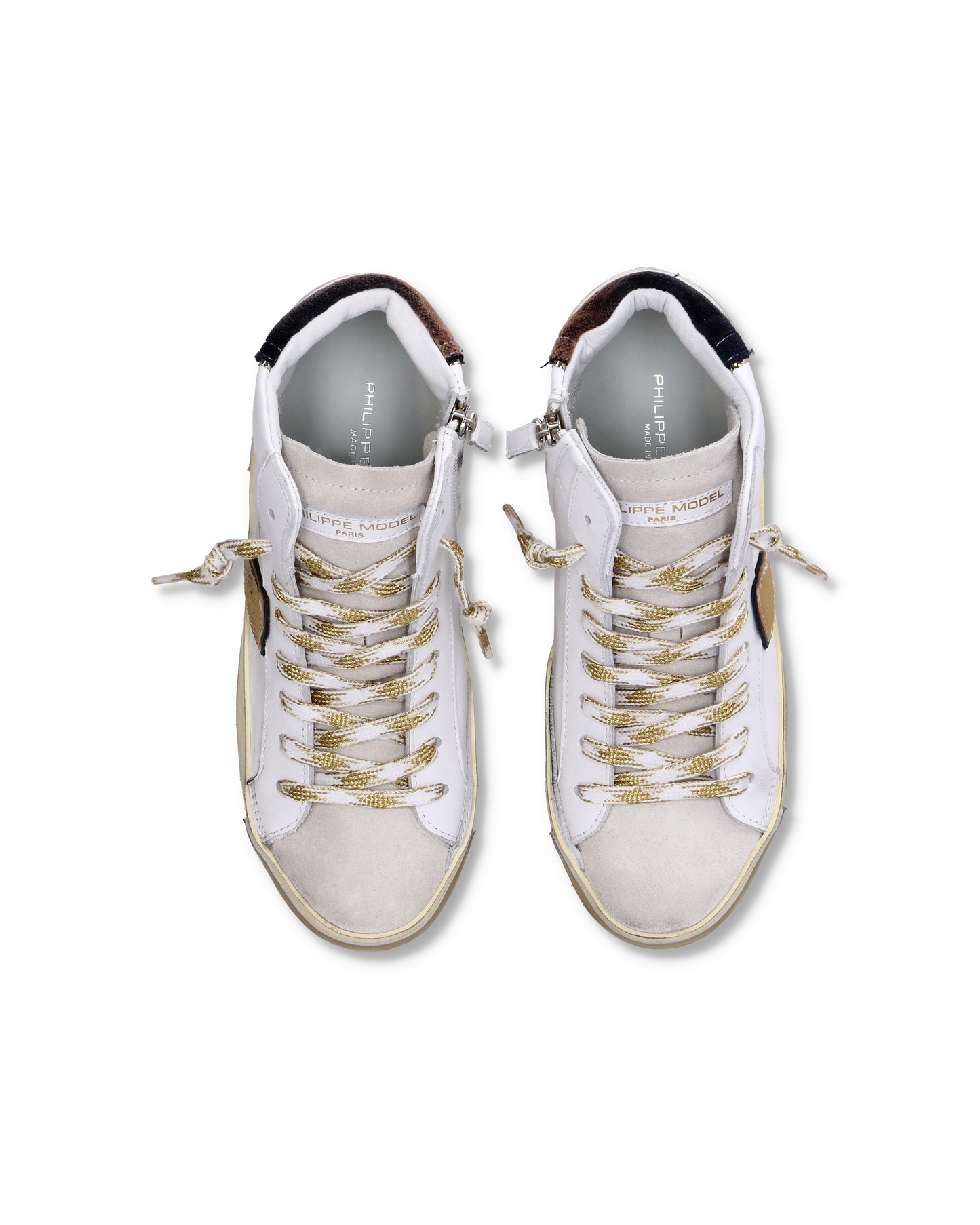 Sneaker high Paris donna - bianco e oro