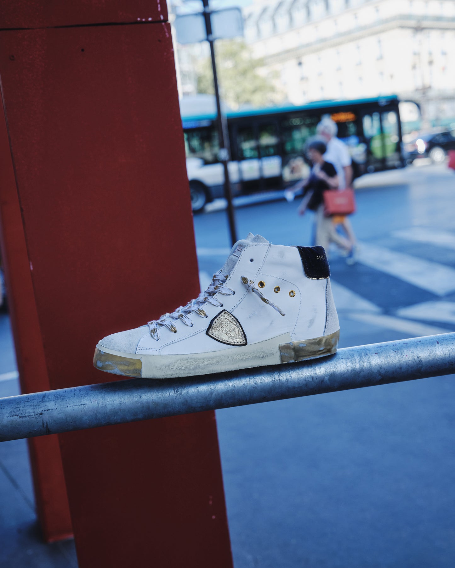 Sneaker high Paris donna - bianco e oro