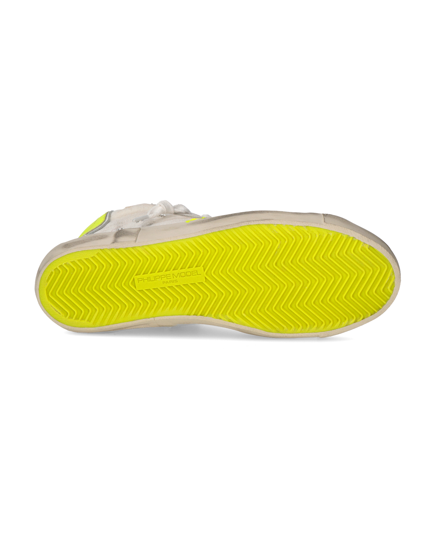 Baskets casual Prsx homme en toile, blanc et jaune