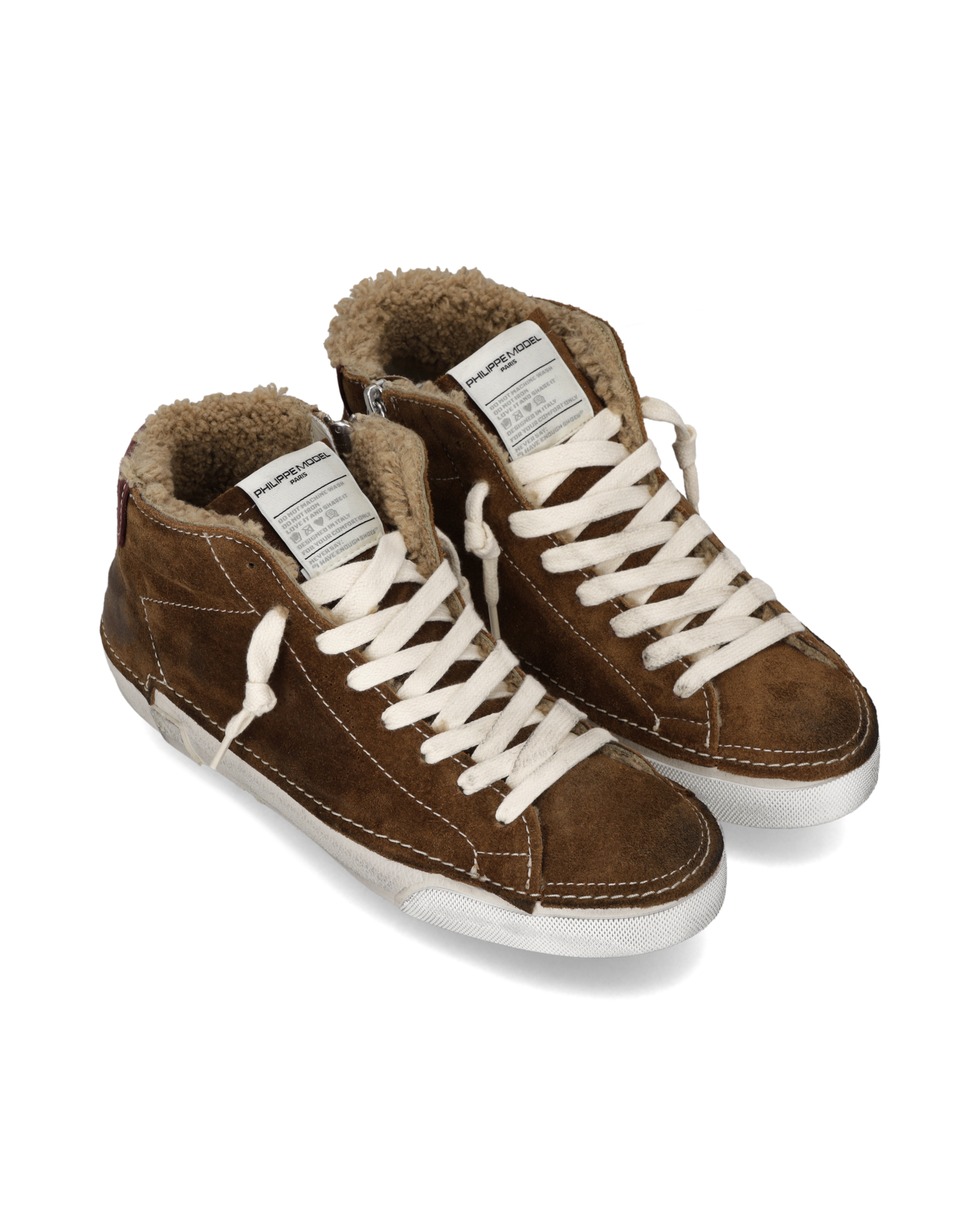 Baskets Prsx Homme Doublure Fausse Fourrure, Cognac