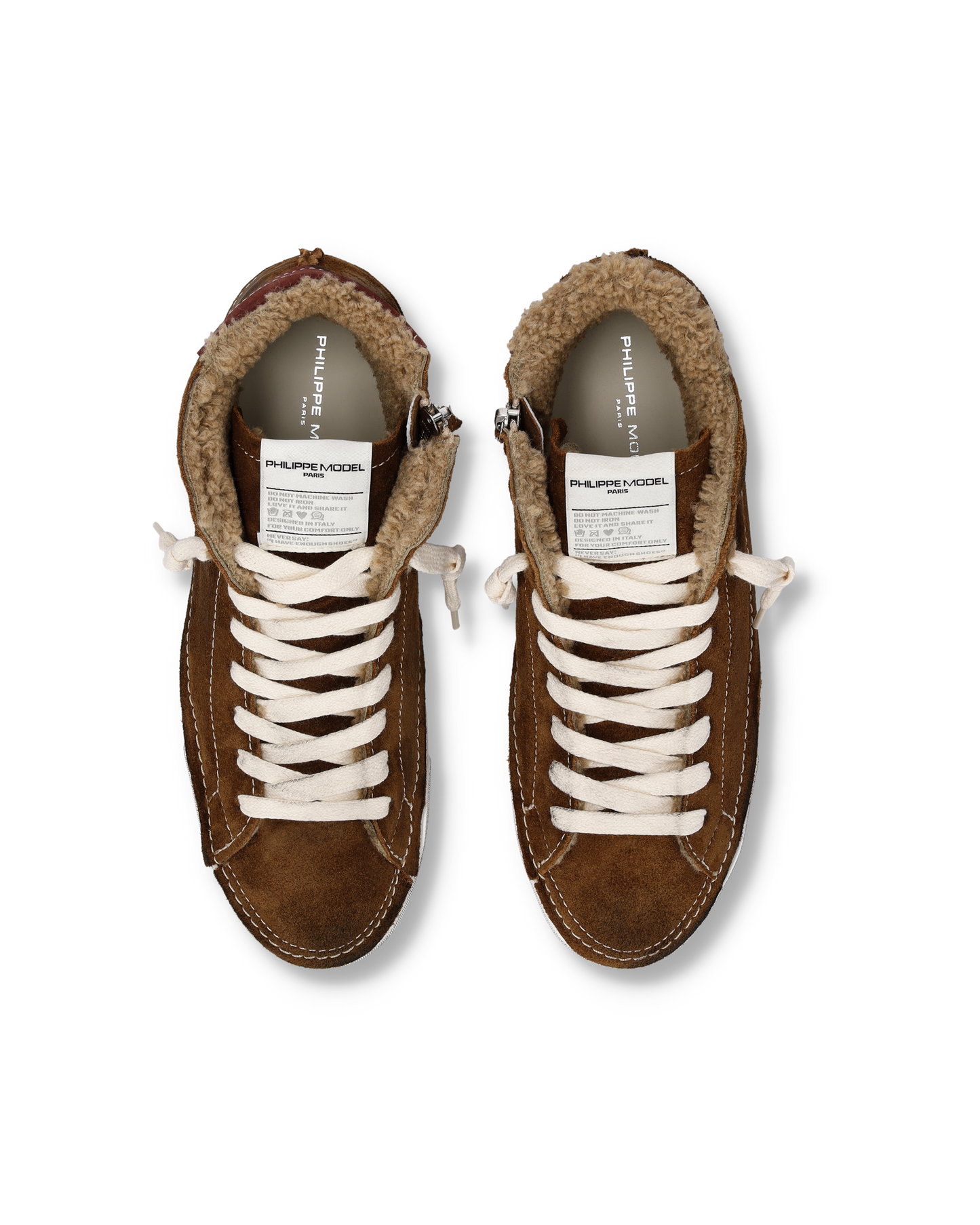 Baskets Prsx Homme Doublure Fausse Fourrure, Cognac