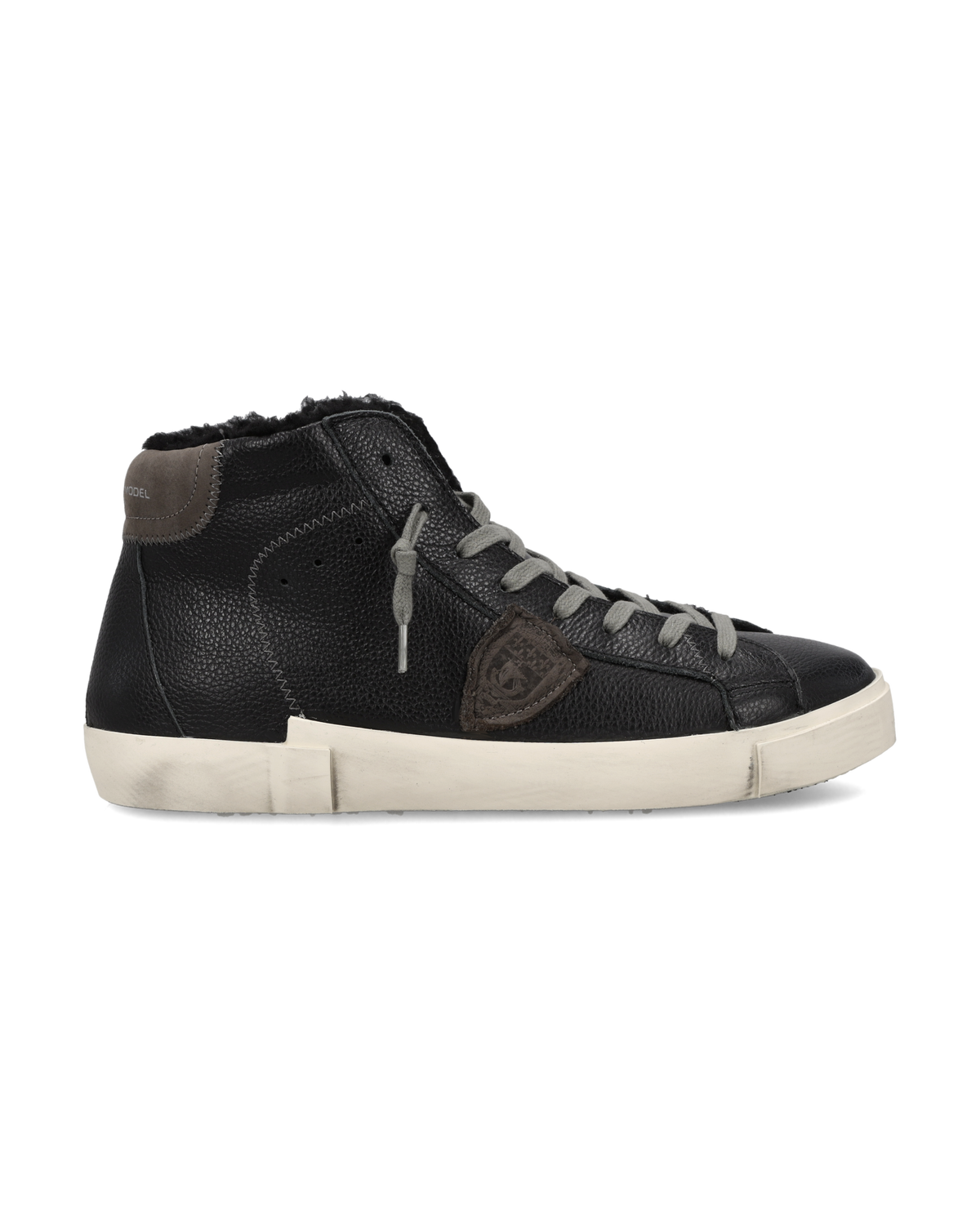 Sneakers Prsx High Uomo con Fodera in Shearling, Nero e Fango