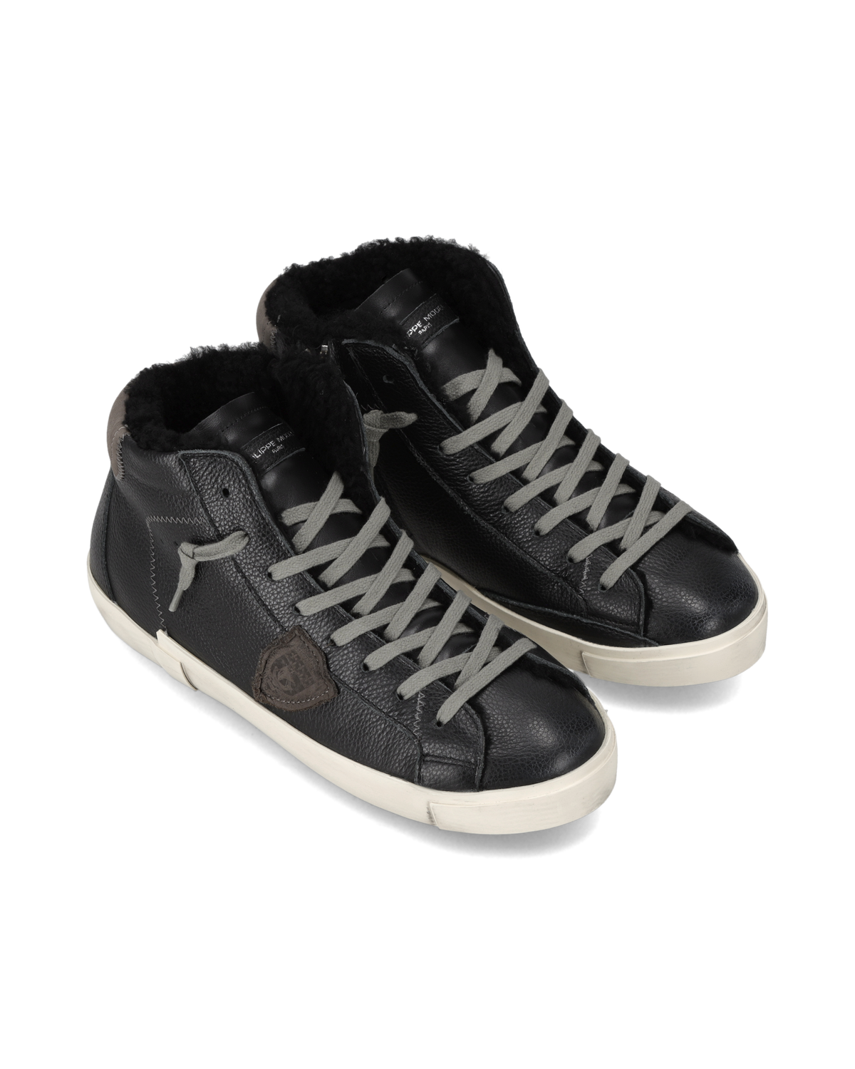 Sneakers Prsx High Uomo con Fodera in Shearling, Nero e Fango