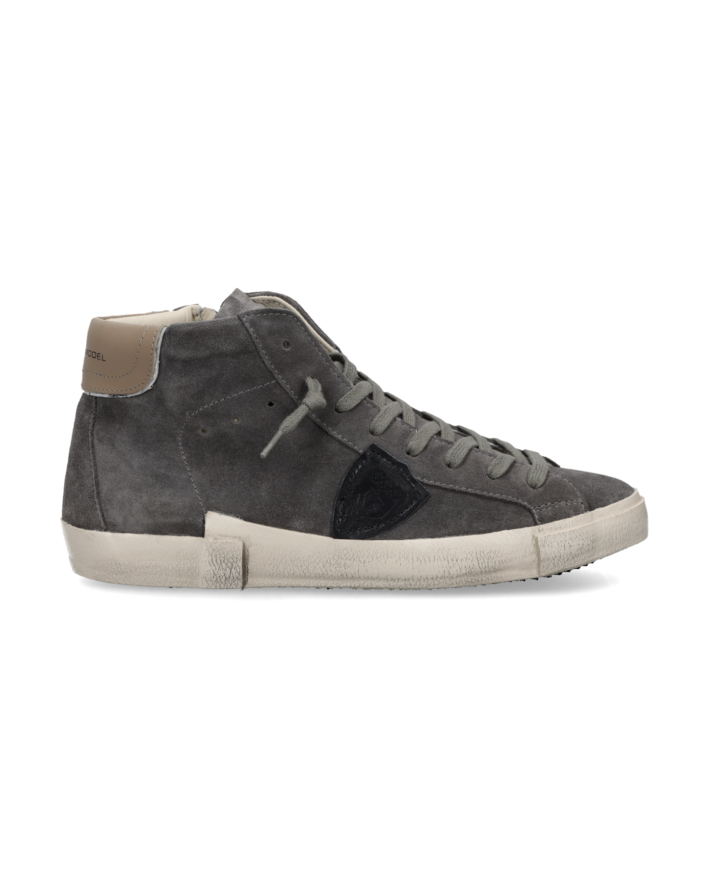 Baskets Prsx Haute Homme, Gris Taupe Boue