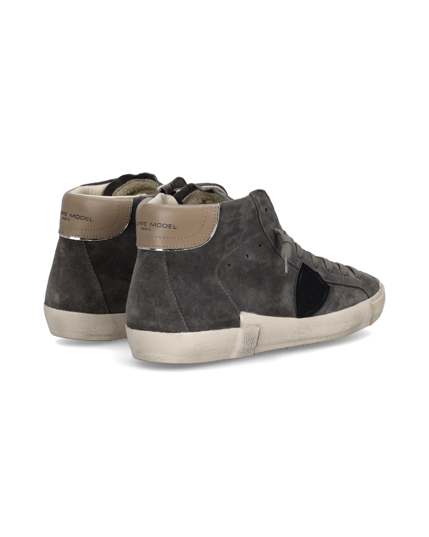 Baskets Prsx Haute Homme, Gris Taupe Boue