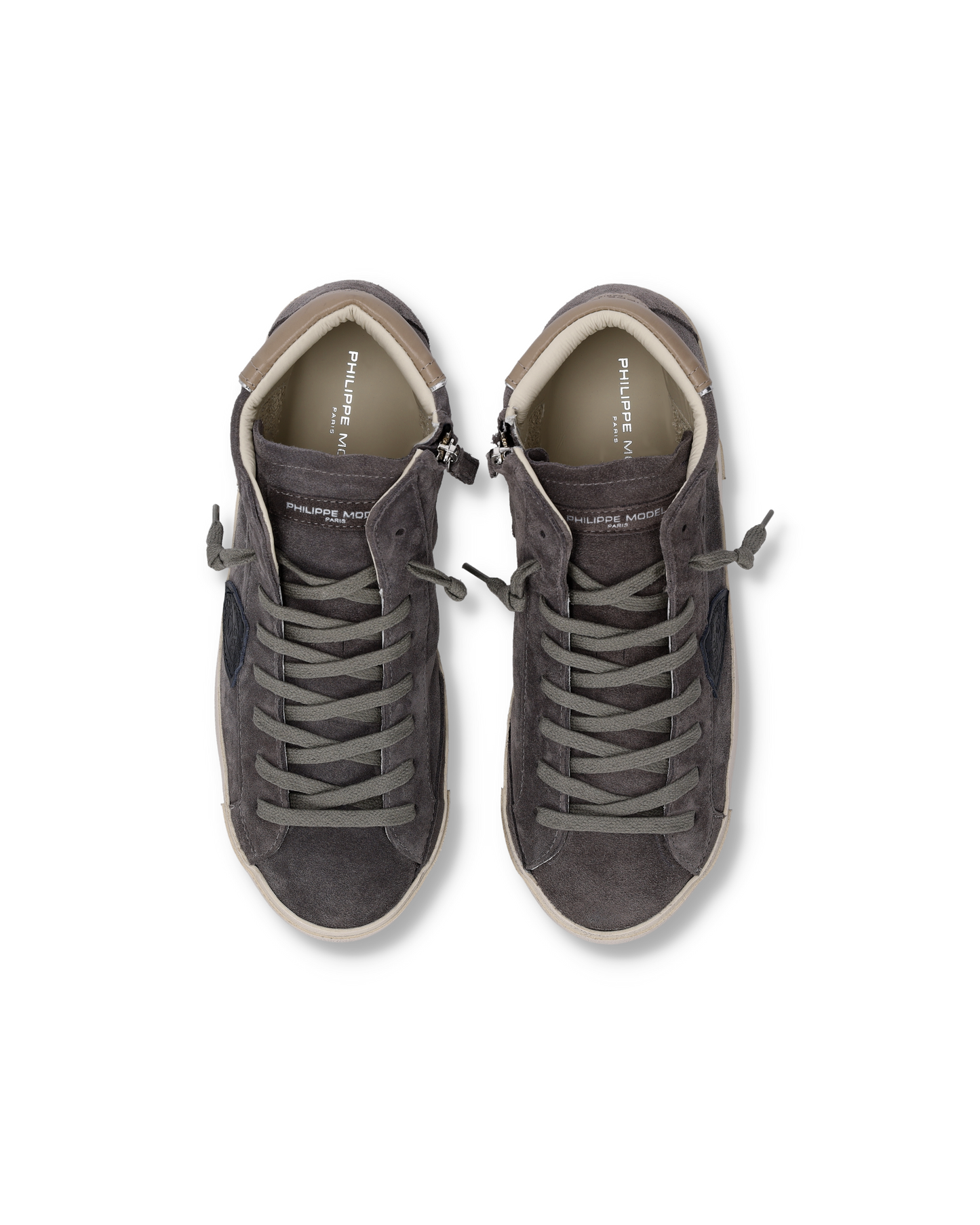 Baskets Prsx Haute Homme, Gris Taupe Boue
