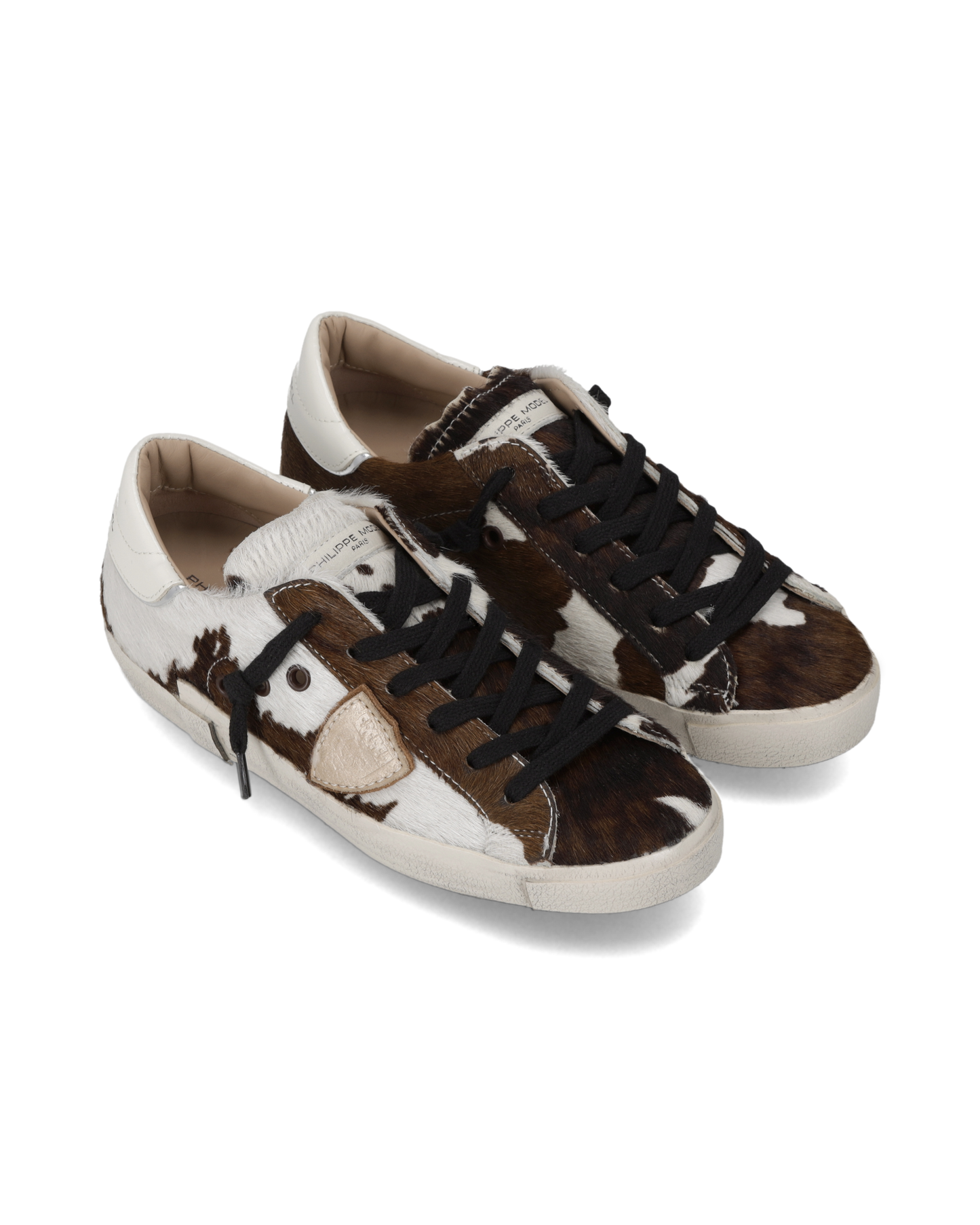 Sneakers Prsx Donna, Bianco Stampa Animalier Marrone