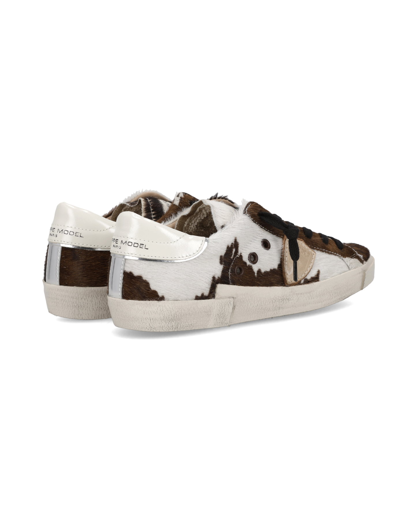 Sneakers Prsx Donna, Bianco Stampa Animalier Marrone