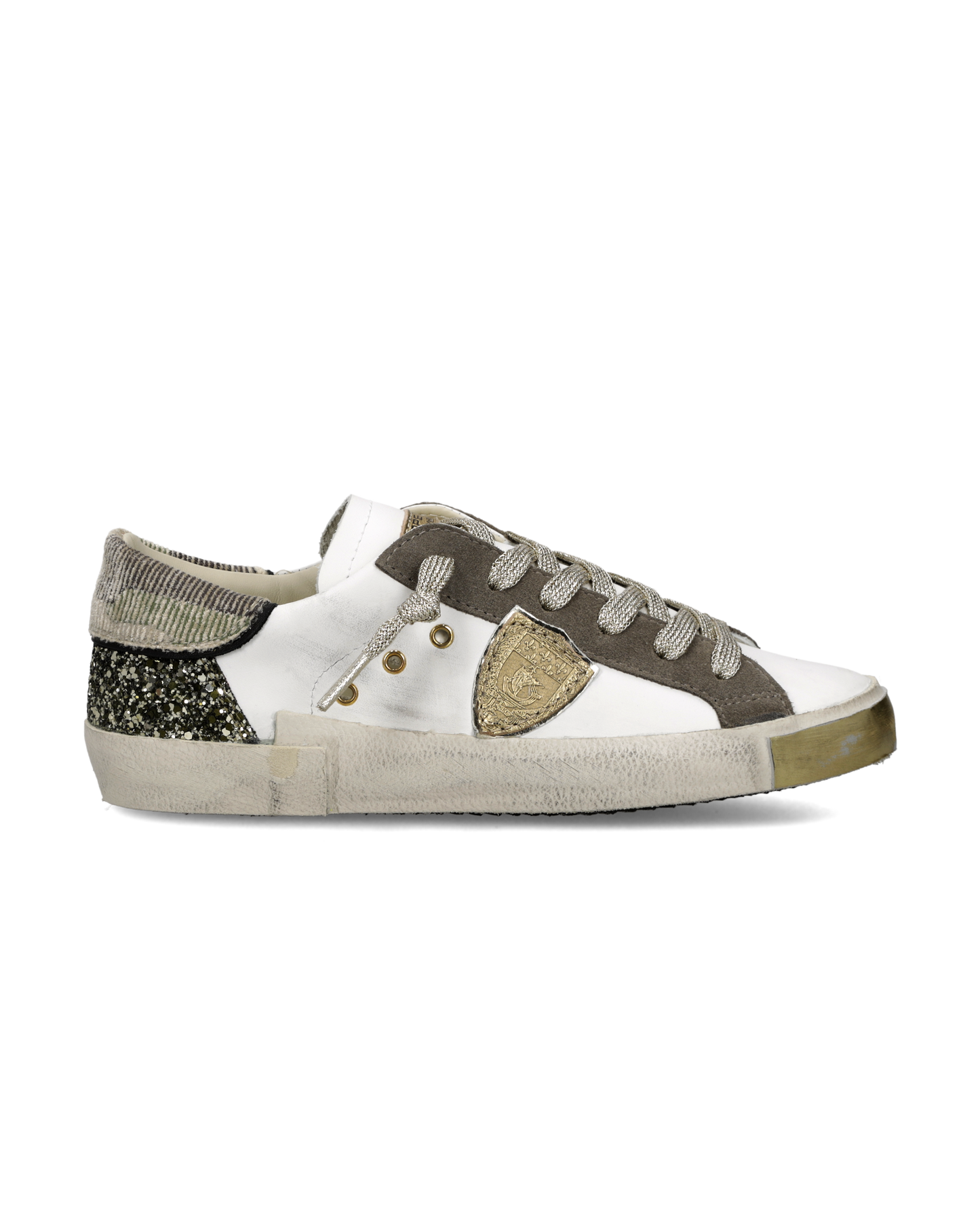 Sneakers Prsx Donna, Bianco Verde Militare