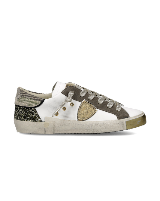 Sneakers Prsx Donna, Bianco Verde Militare