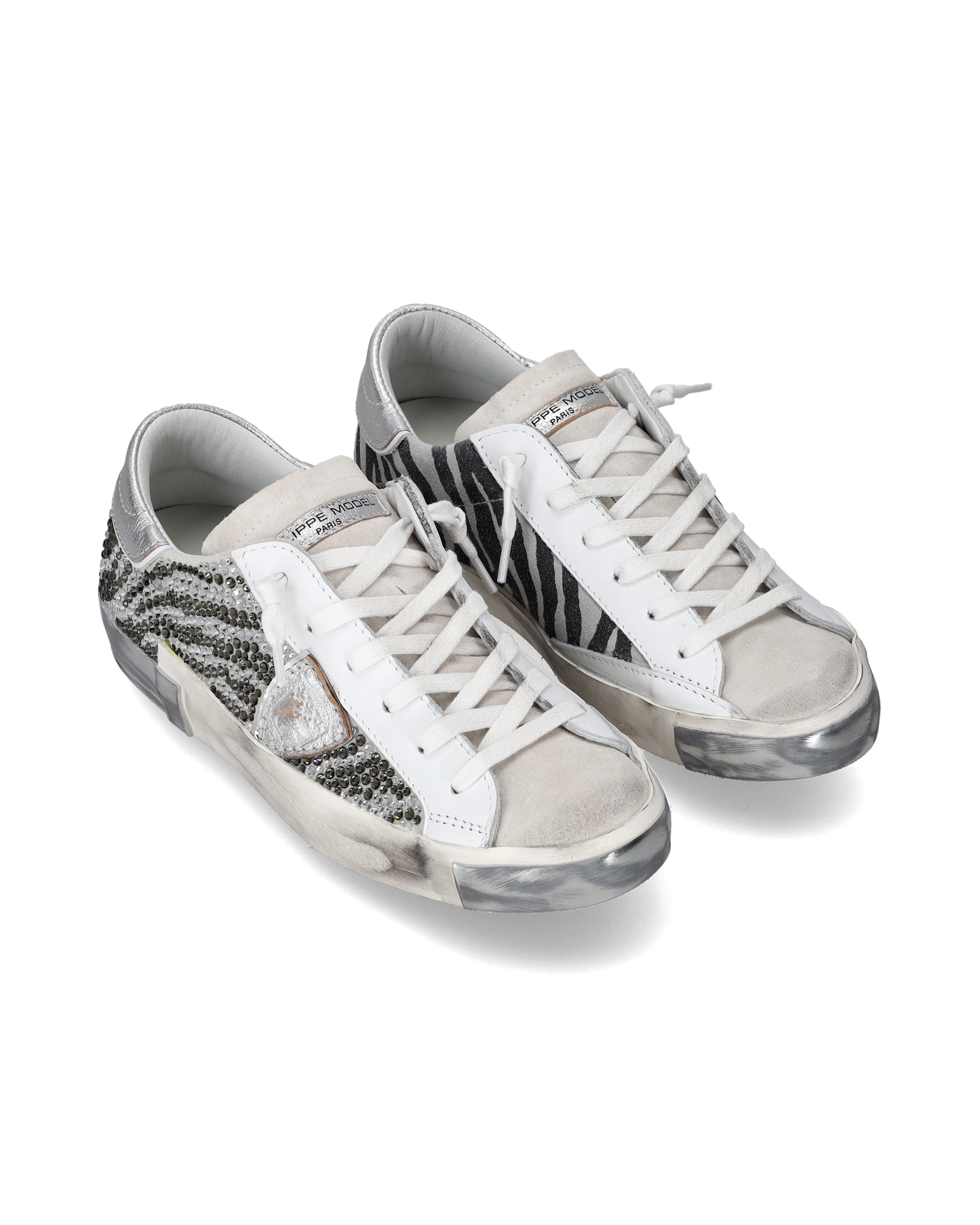 Sneaker bassa PRSX donna - cristalli argento