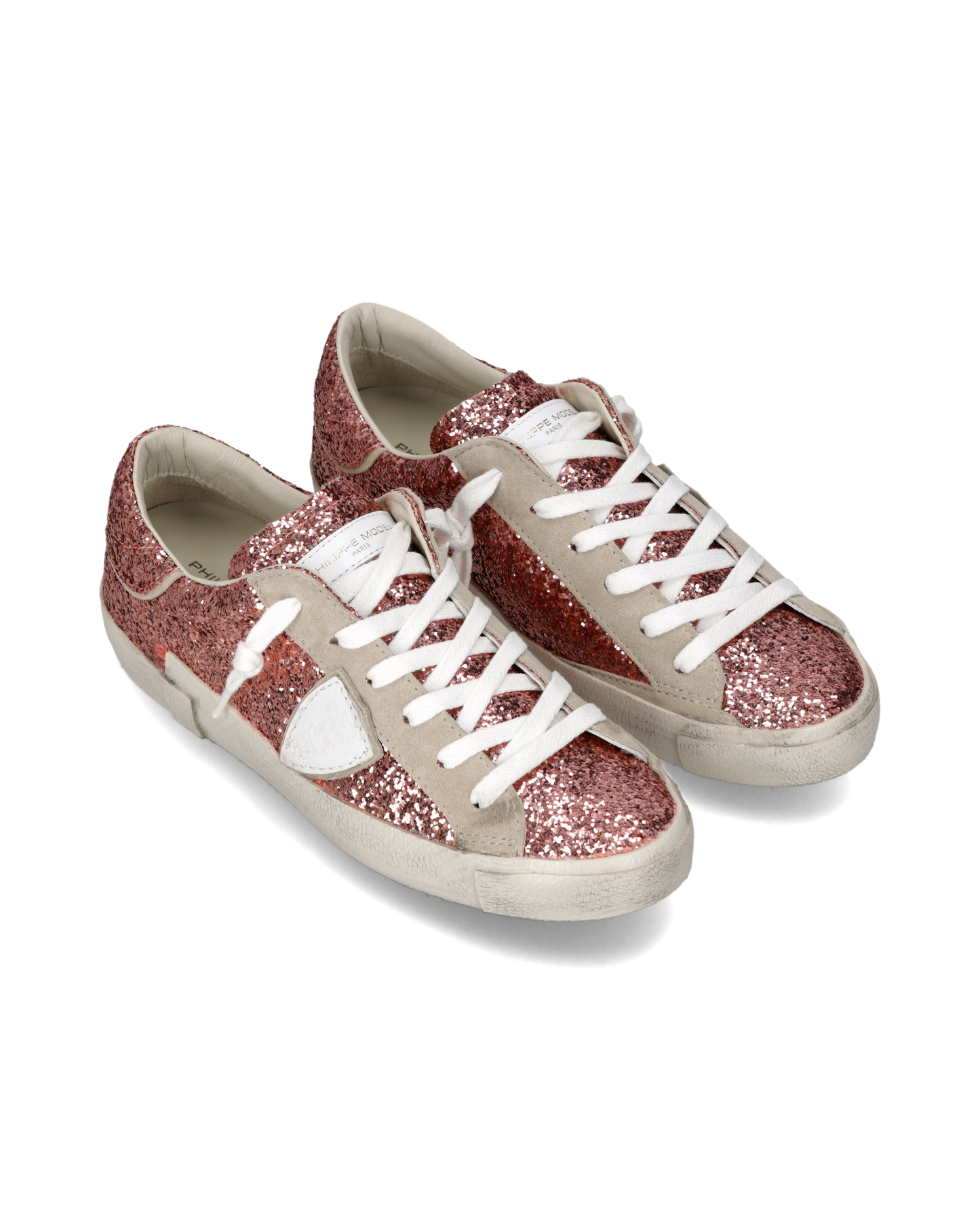 Sneakers Prsx Women with glitter upper, Pink