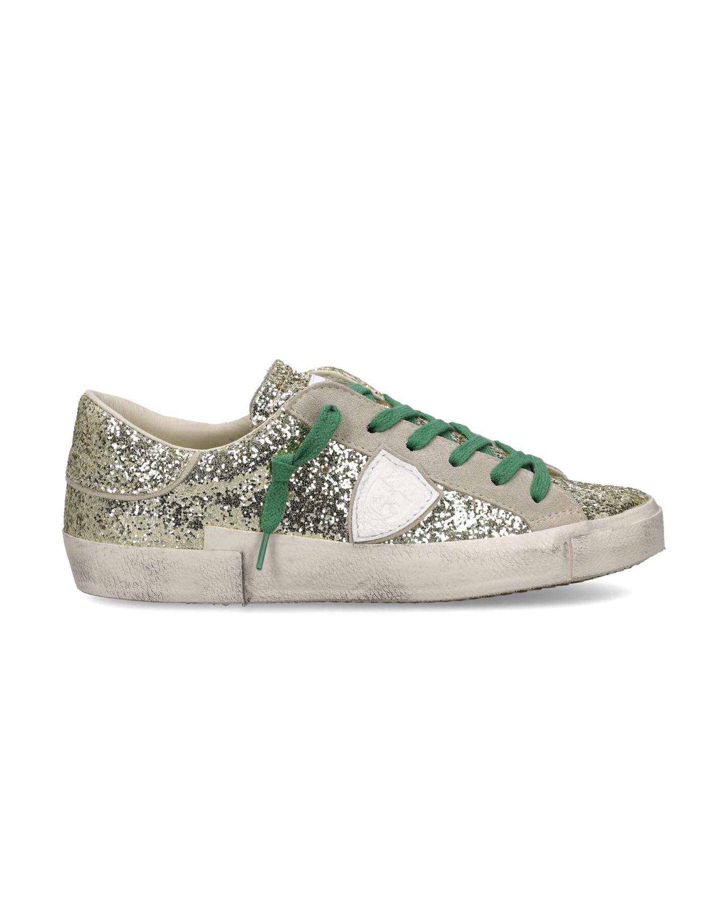Sneakers Prsx Donna con tomaia in glitter, Oro