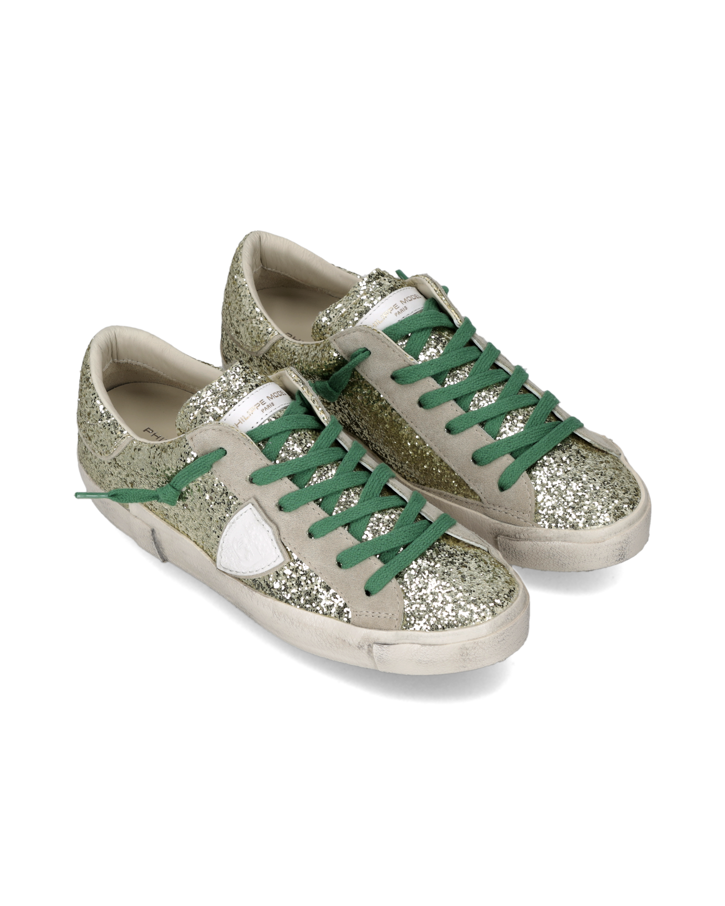 Sneakers Prsx Donna con tomaia in glitter, Oro